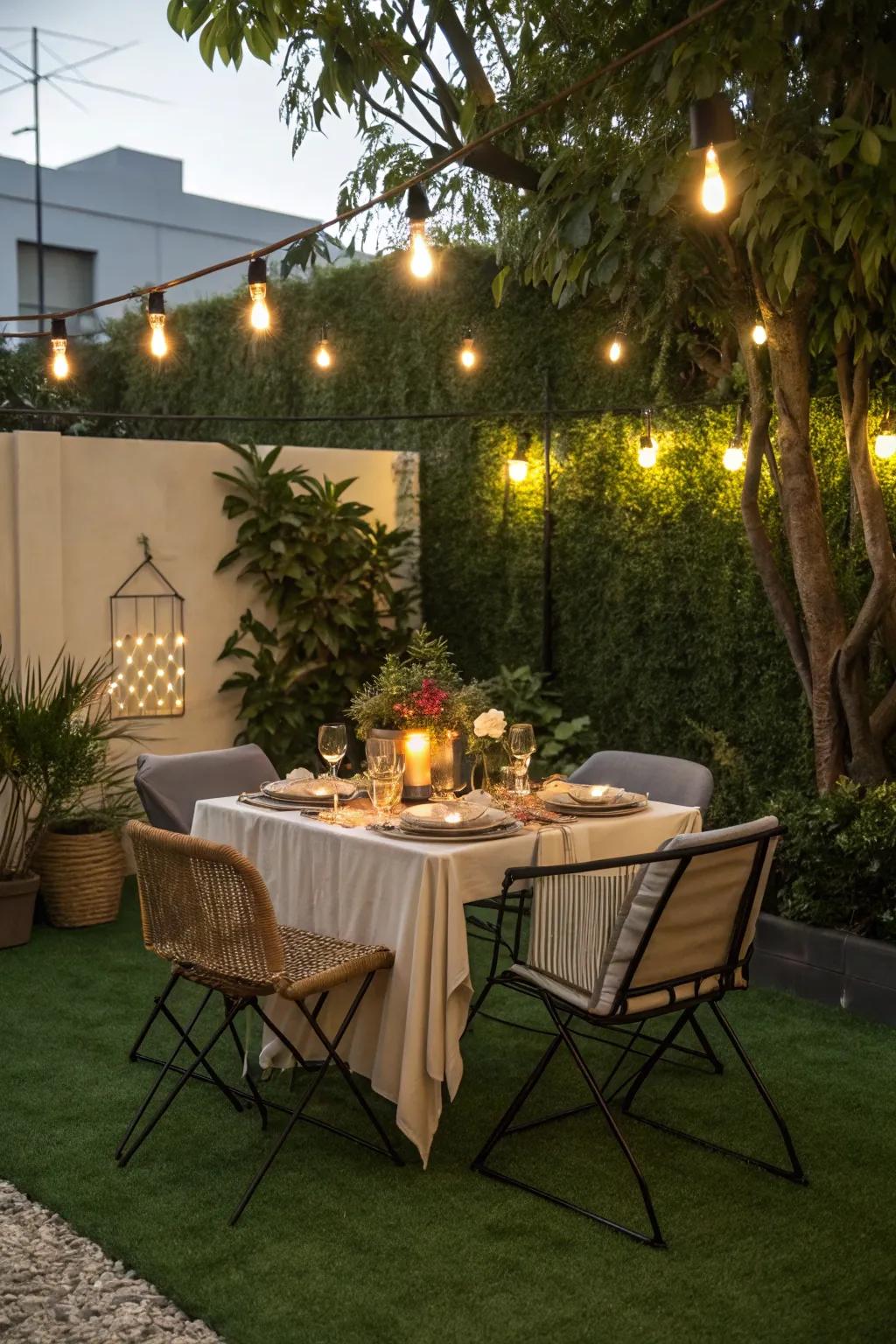 Dine in comfort surrounded by lush greenery.