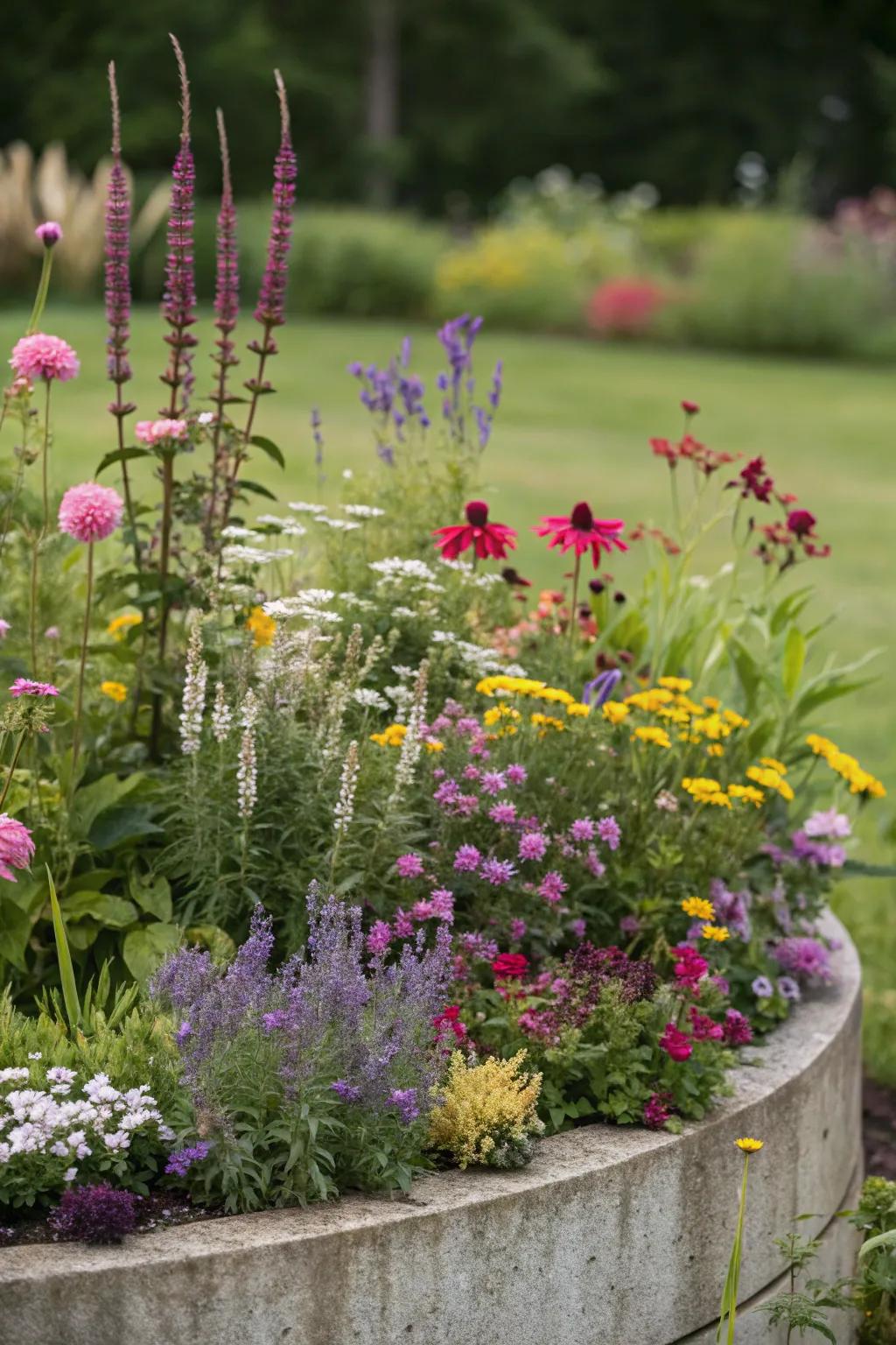 Combine various plants for a vibrant, textured garden.