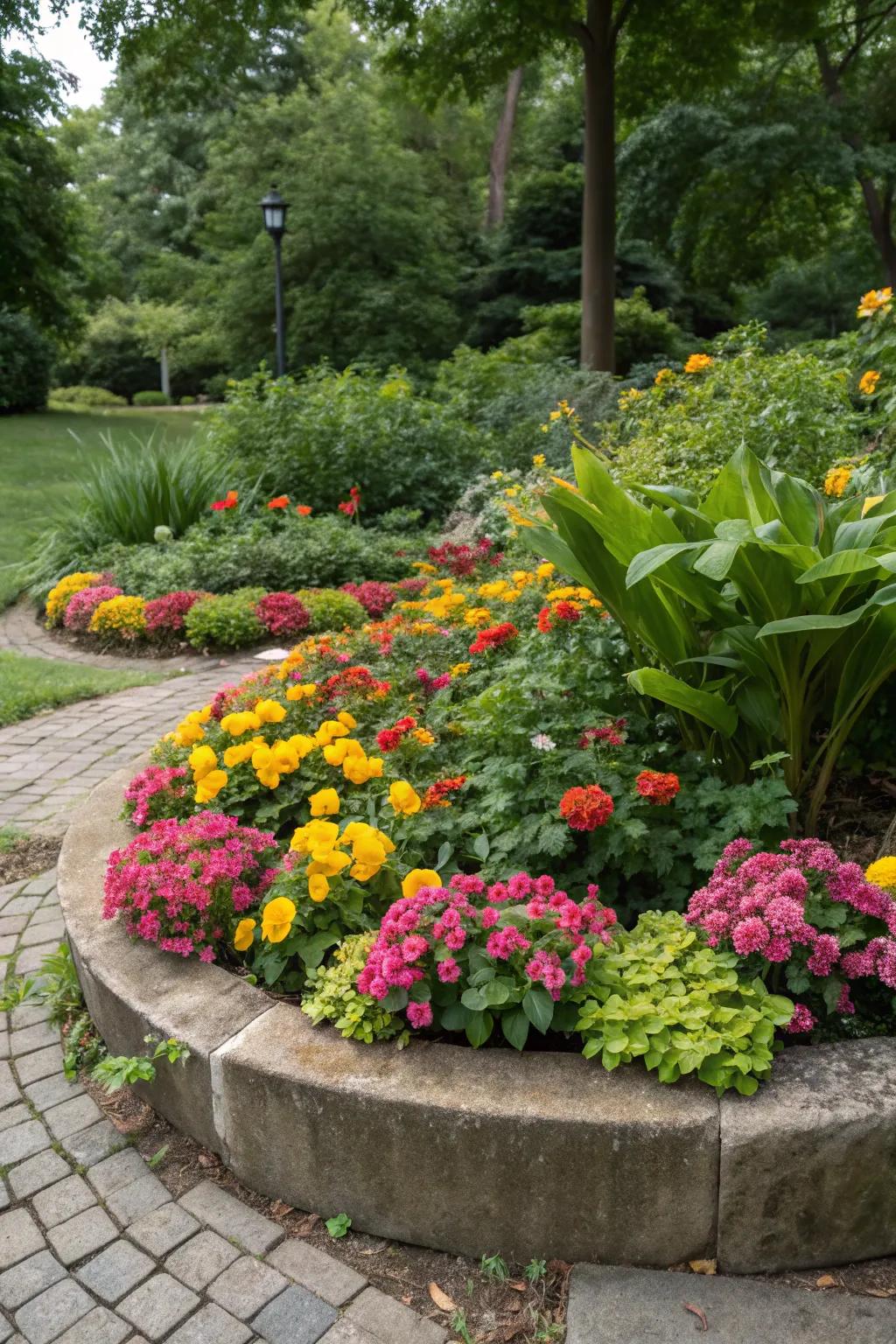 Colorful blooms create lively and dynamic garden displays.