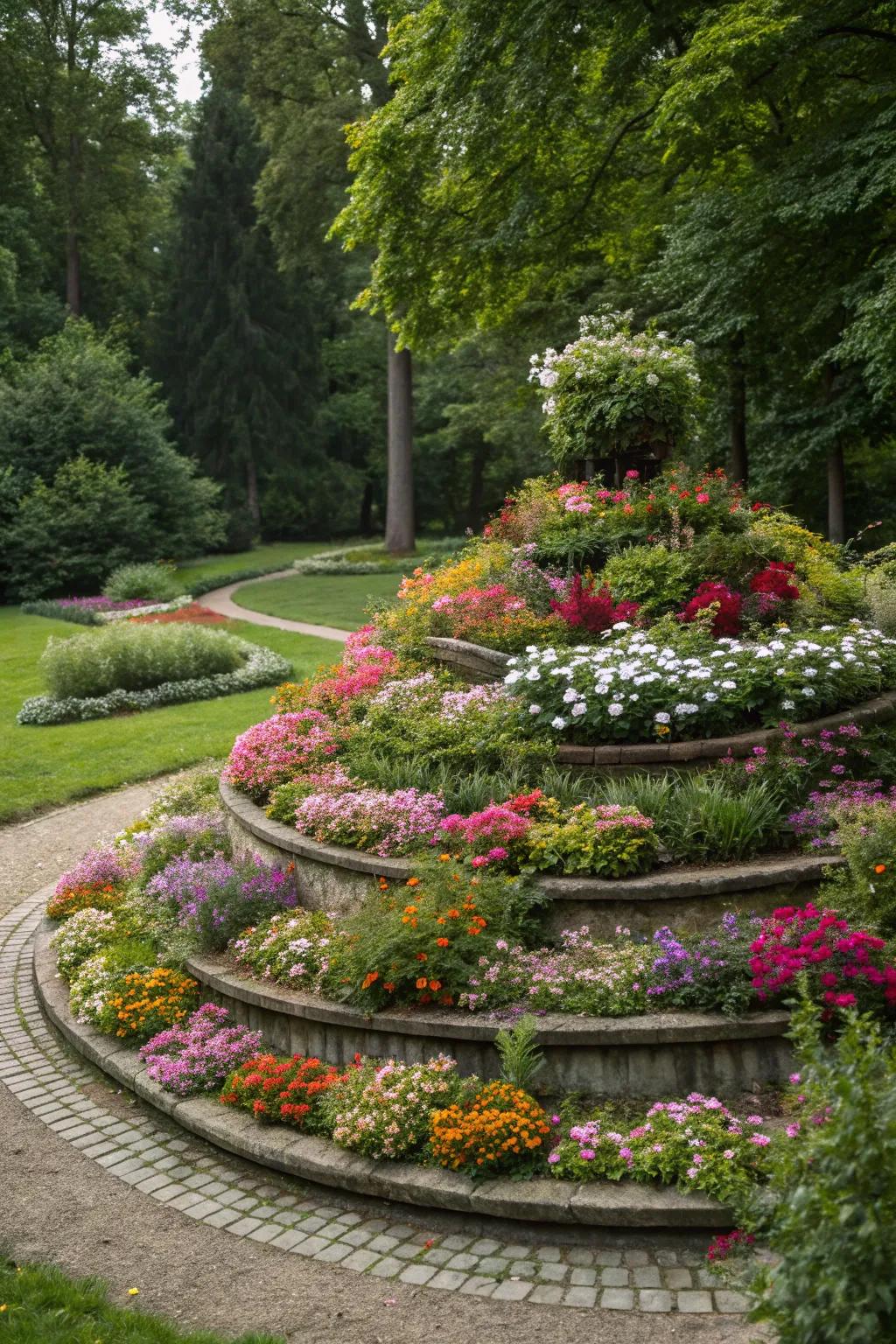 Layered floral arrangements bring depth and vibrancy to your garden.