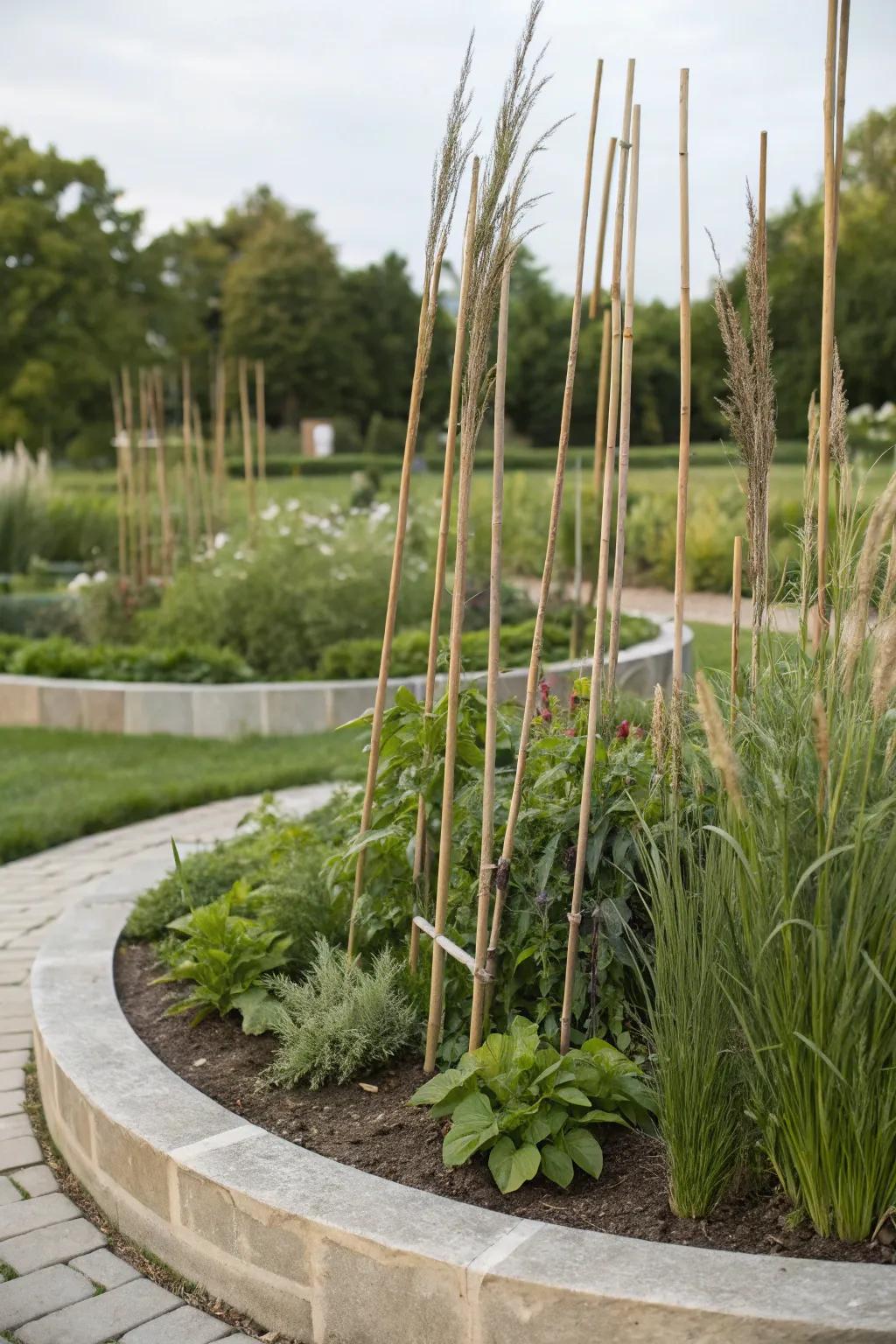 Vertical elements add height and interest to your garden.