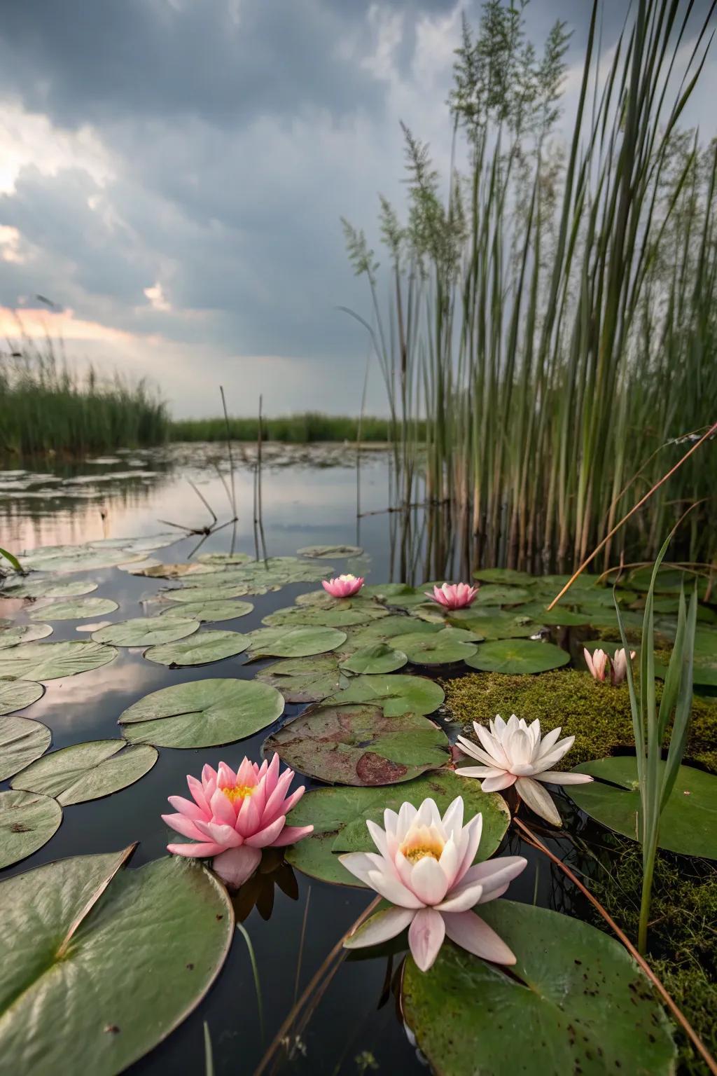 Aquatic plants bring life and color to your pond beach.