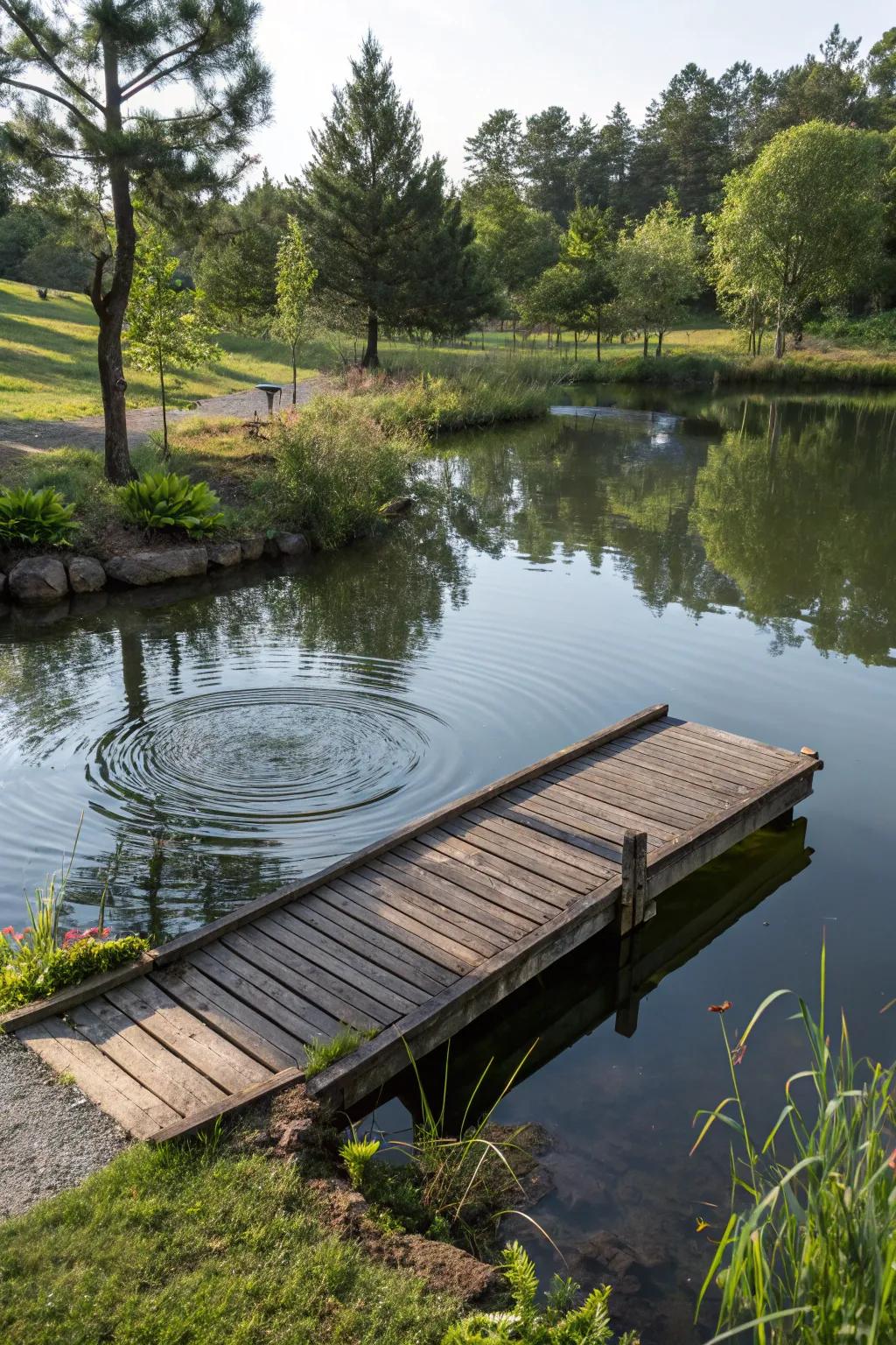 A dock offers a versatile space for leisure activities by the water.