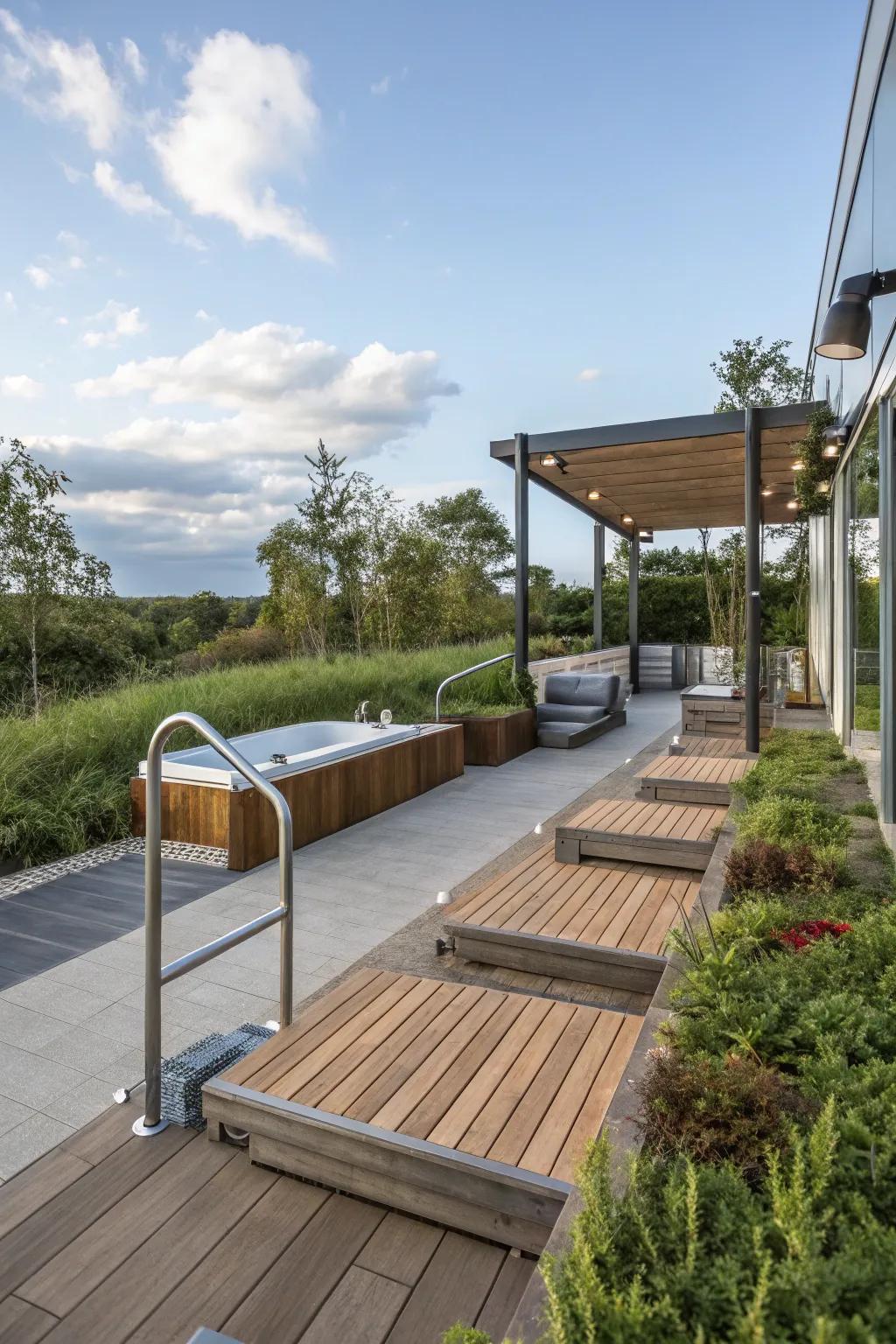 Eclectic materials add a unique touch to your spa design.