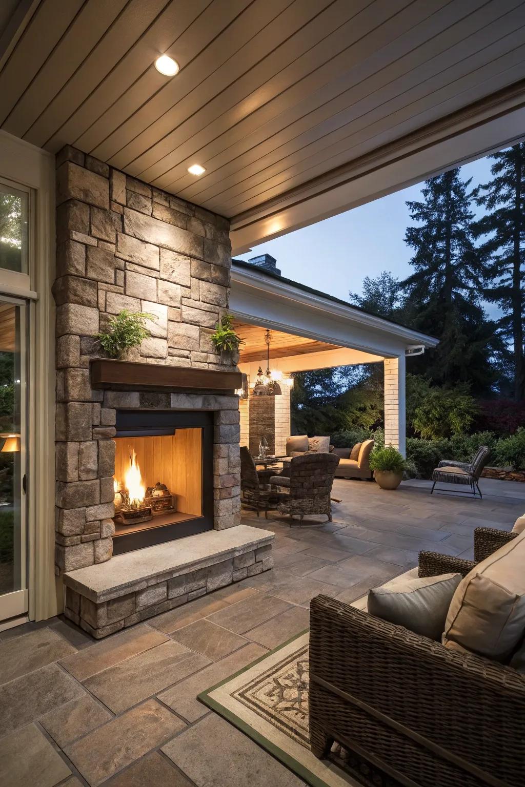Double-sided fireplaces offer a seamless visual connection between different spaces.