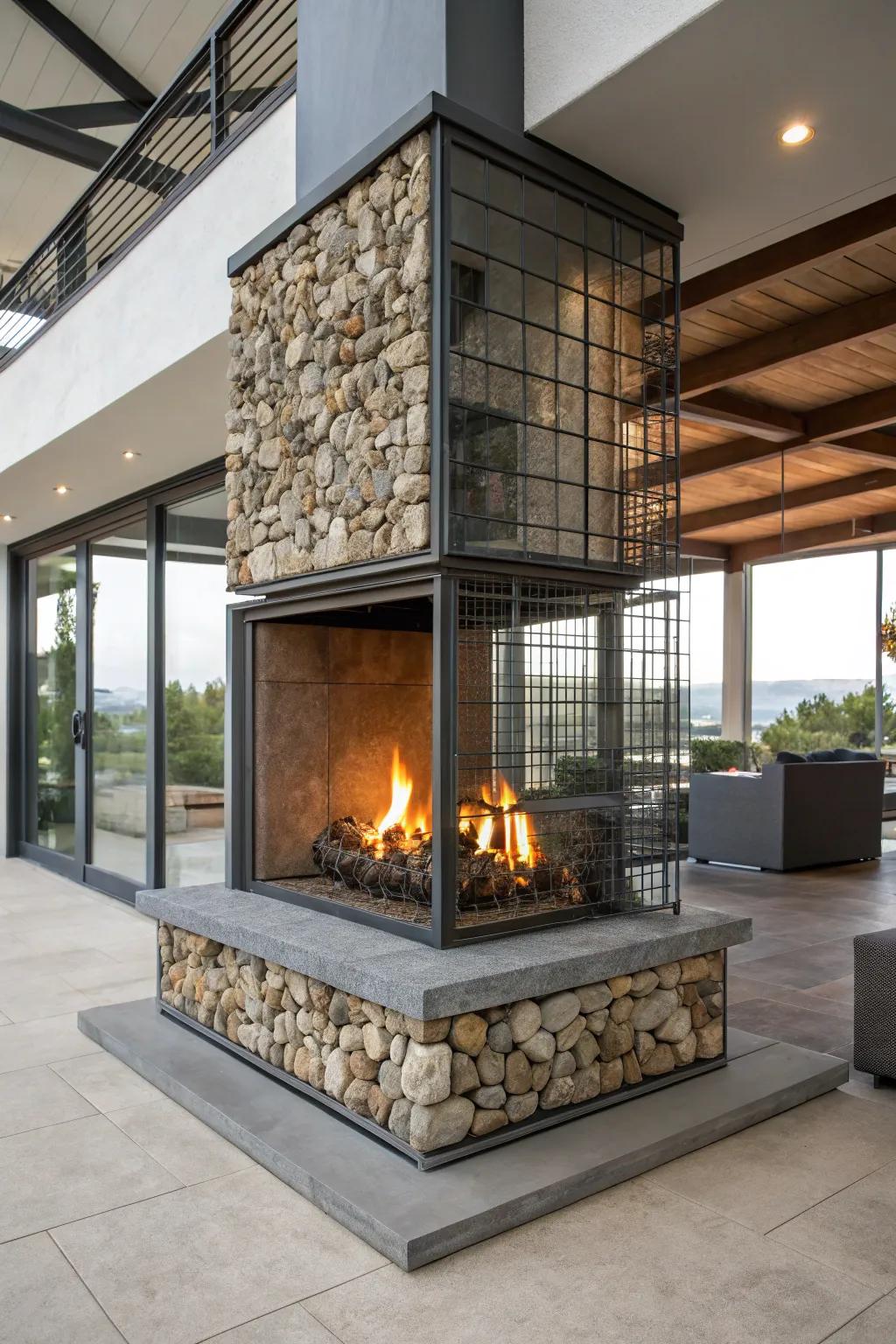 Unconventional materials can turn your fireplace into a bold and unexpected centerpiece.