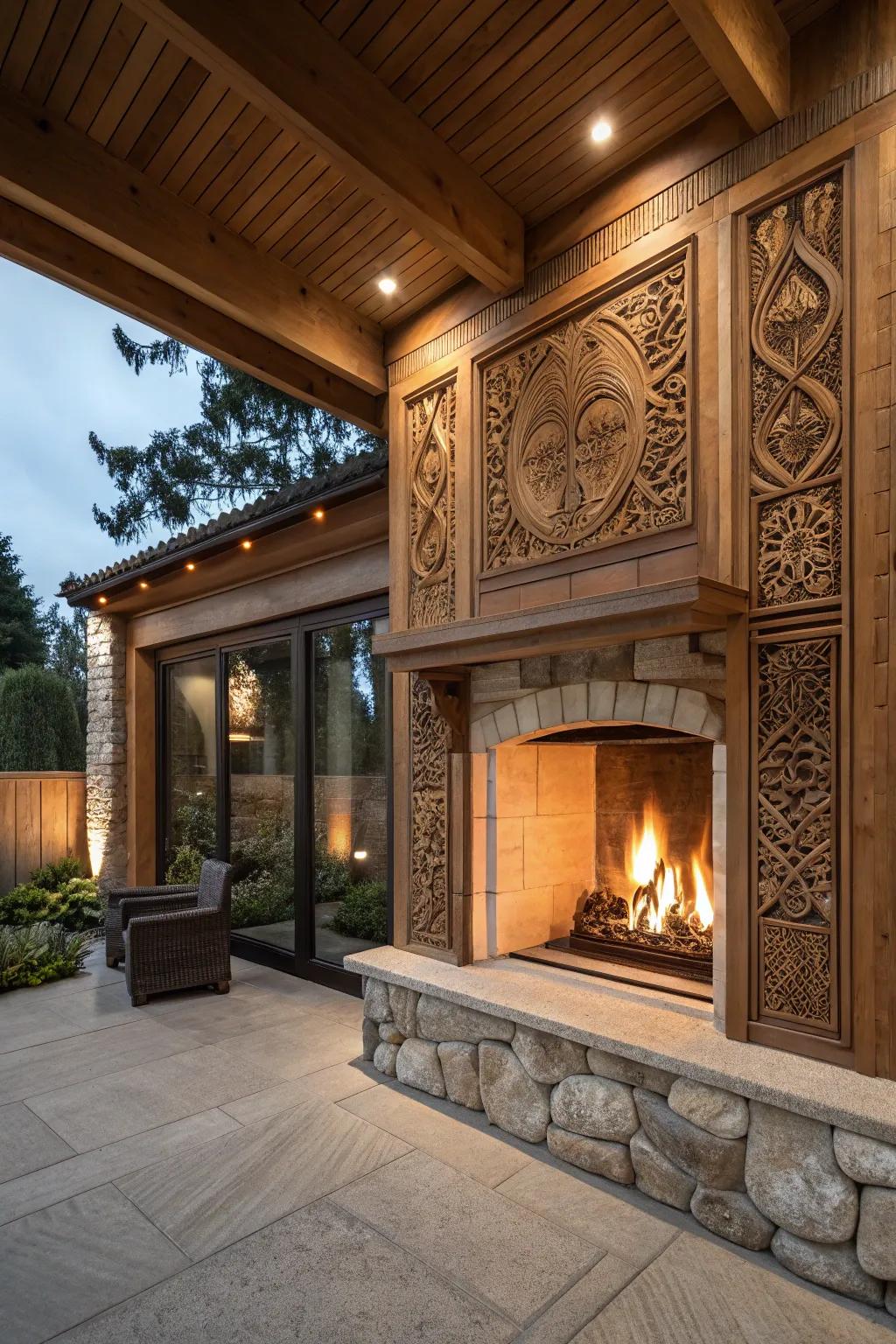 Cultural influences add a rich, personalized touch to your fireplace design.