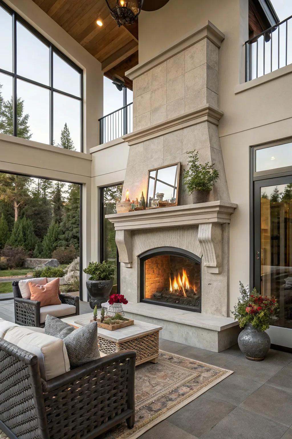 An eclectic design mix makes your fireplace a standout feature in any space.