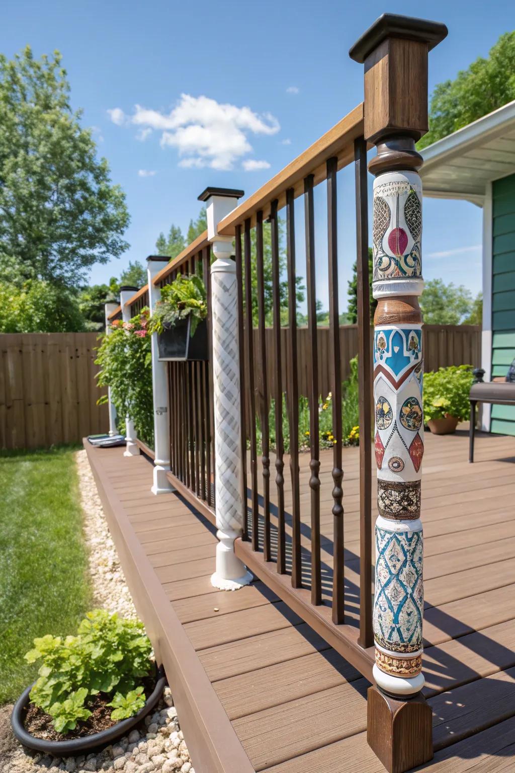 Customizable spindles let you personalize your deck style.