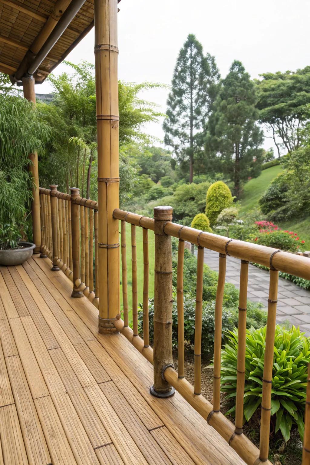 Bamboo spindles offer a sustainable and stylish deck option.
