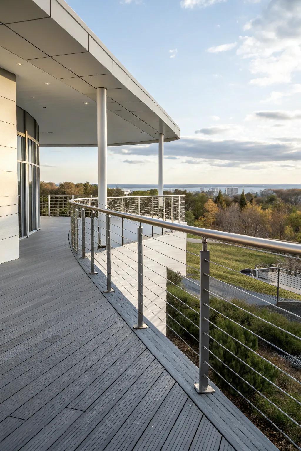 Cable railings add a sleek, modern touch to any deck.