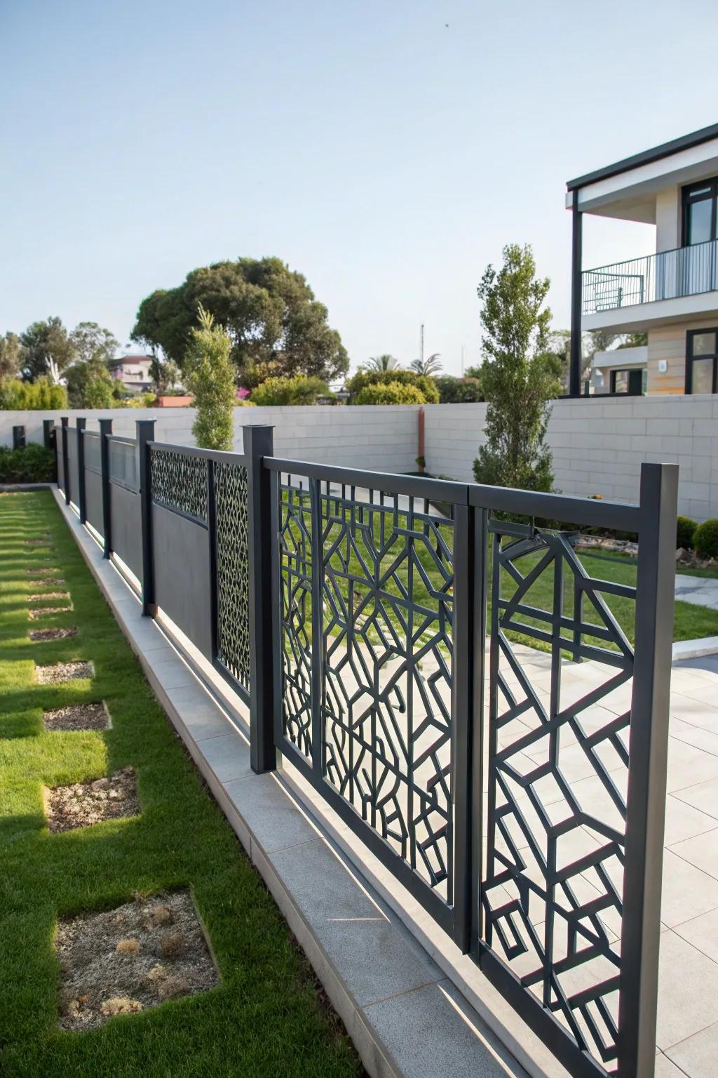 Geometric patterns bring a modern style to your fence.