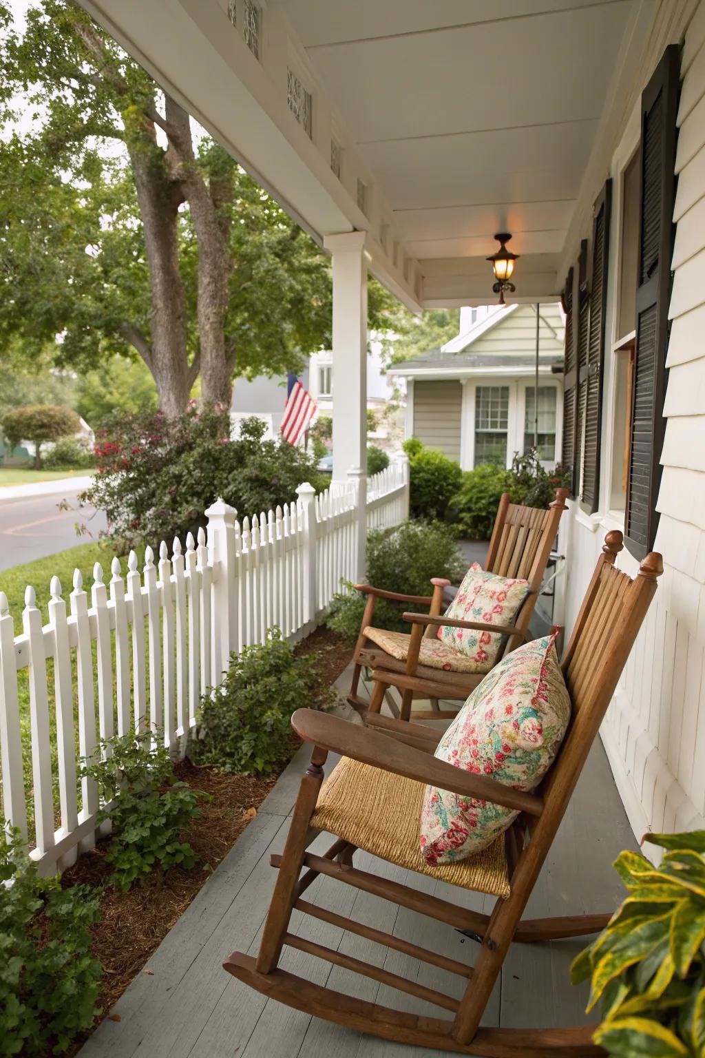 Classic rocking chairs for a timeless front porch.