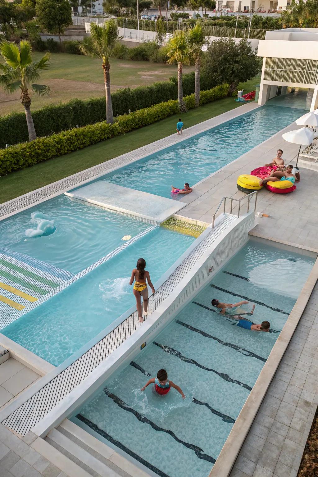 A pool design featuring multiple levels for a dynamic outdoor experience.