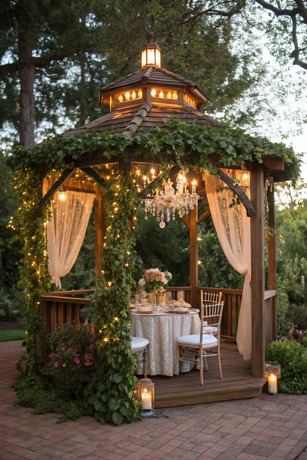 A fairytale-inspired gazebo for a truly magical proposal.