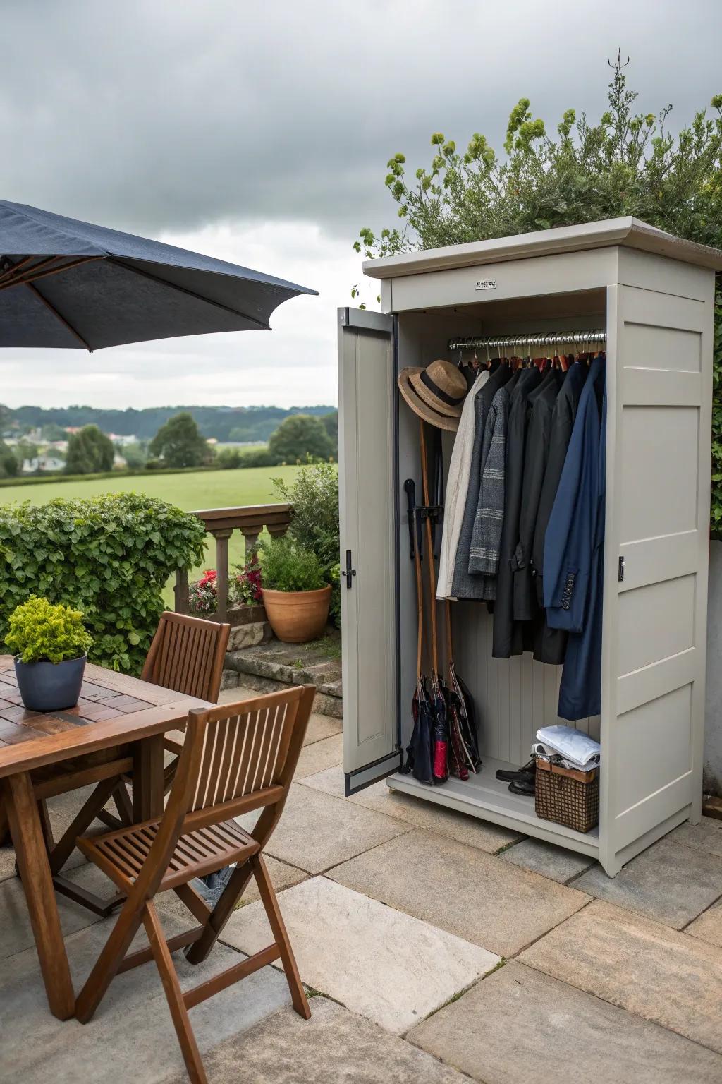 Full-length closets provide ample storage for outdoor gear.