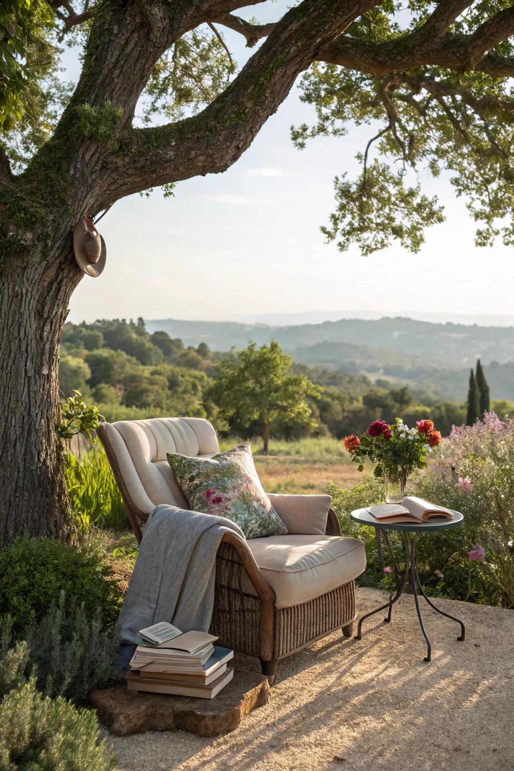 Feel at one with nature in a reading nook nestled among the trees.