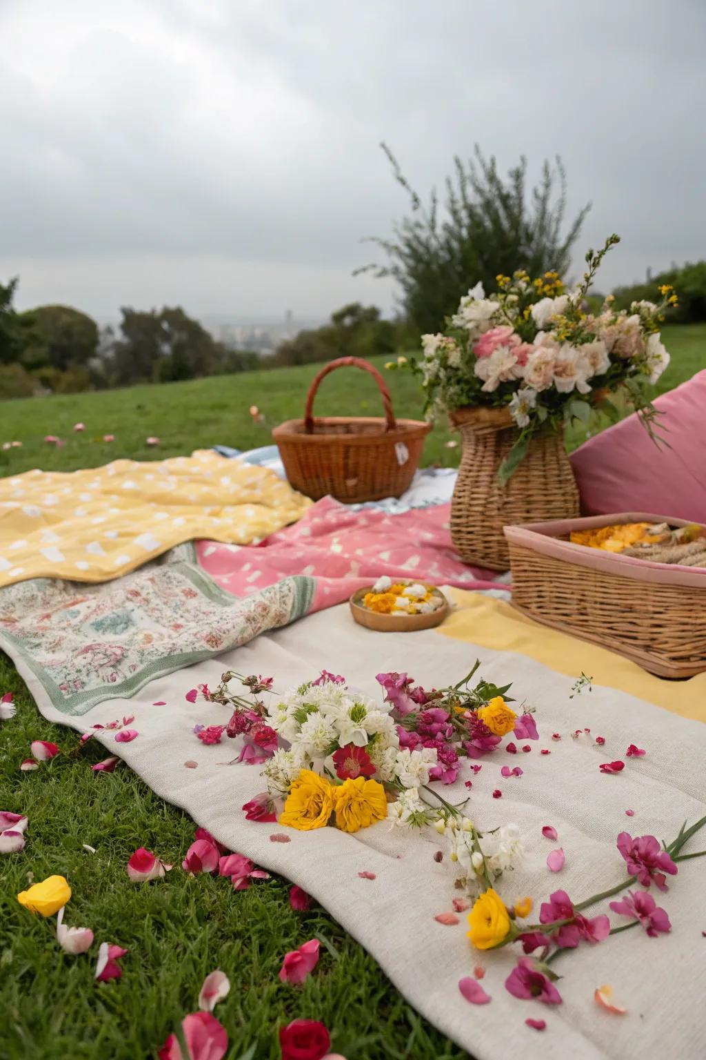 DIY flower confetti adds a whimsical and natural charm.