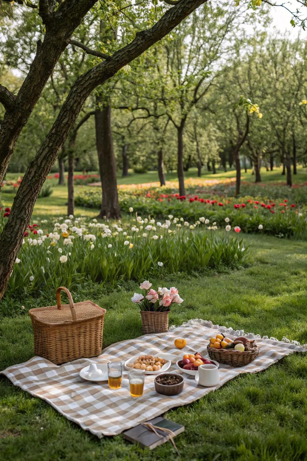 A natural setting enhances the beauty and tranquility of your picnic.