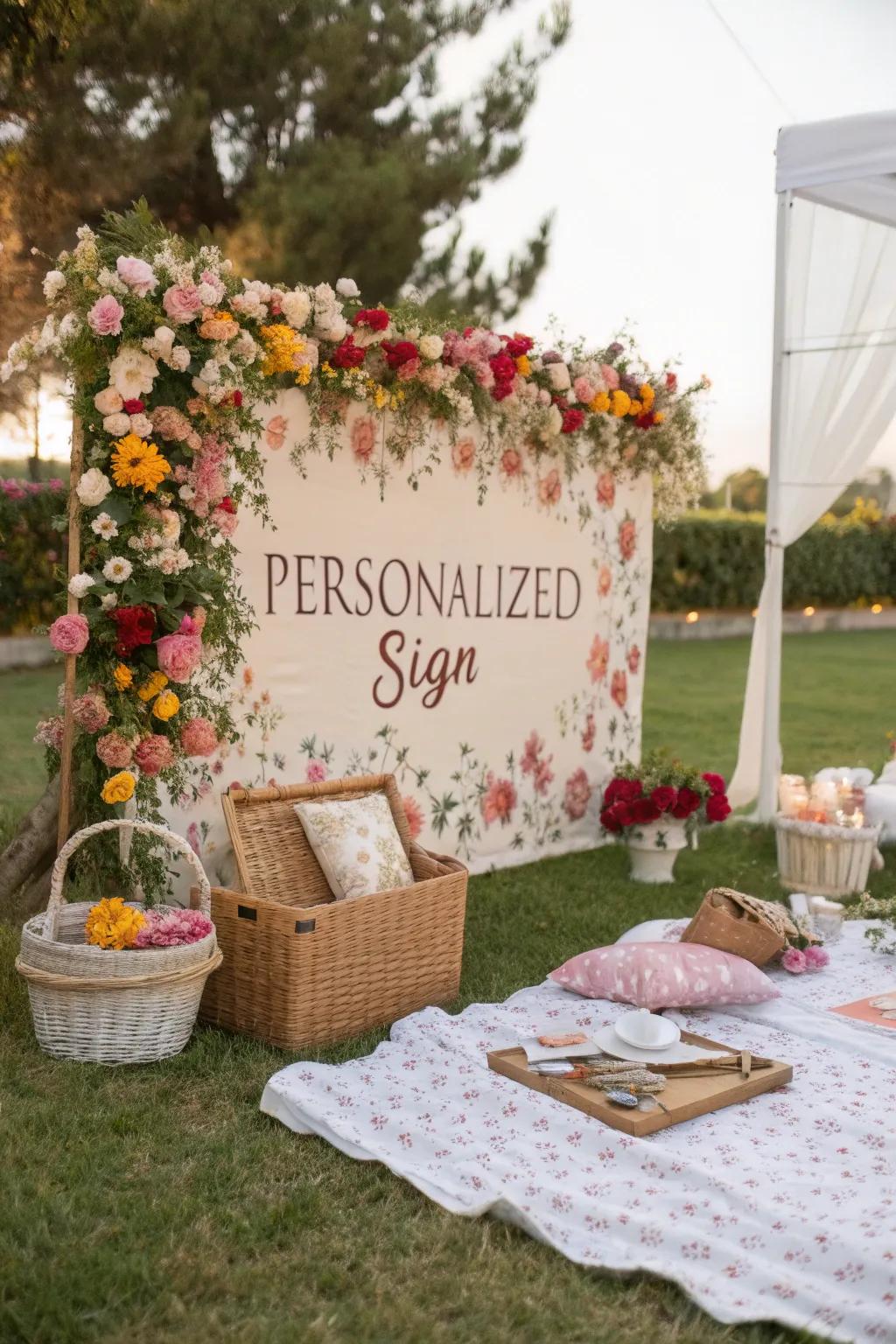 Personalized backdrops add a unique touch to your celebration.