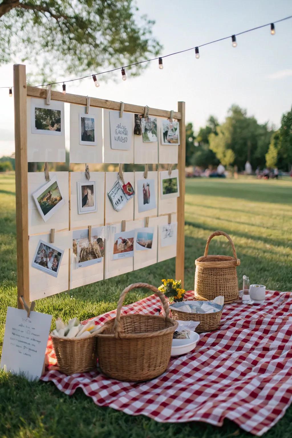 A memory board invites guests to share and capture special moments.