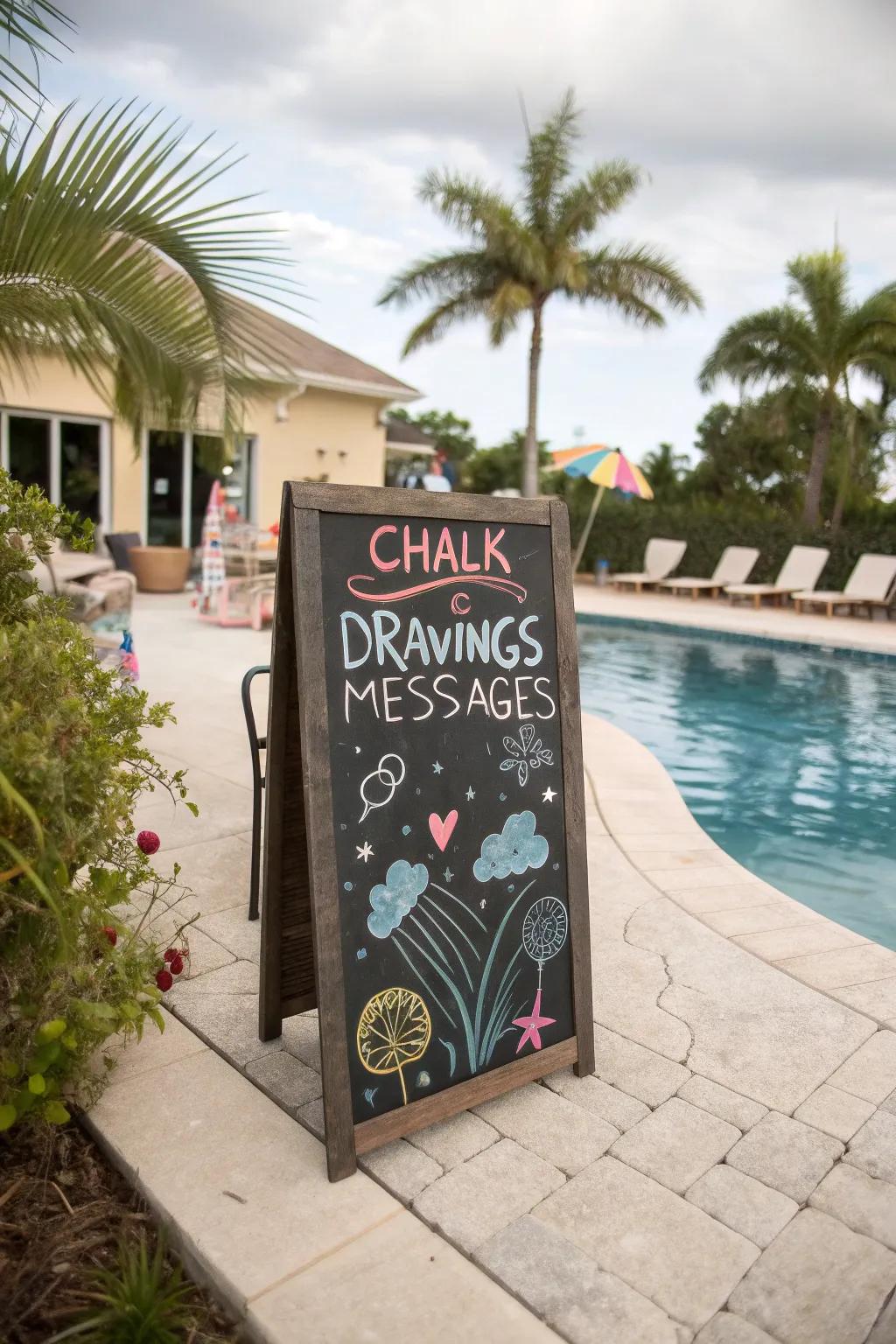 Get creative with a versatile chalkboard sign.