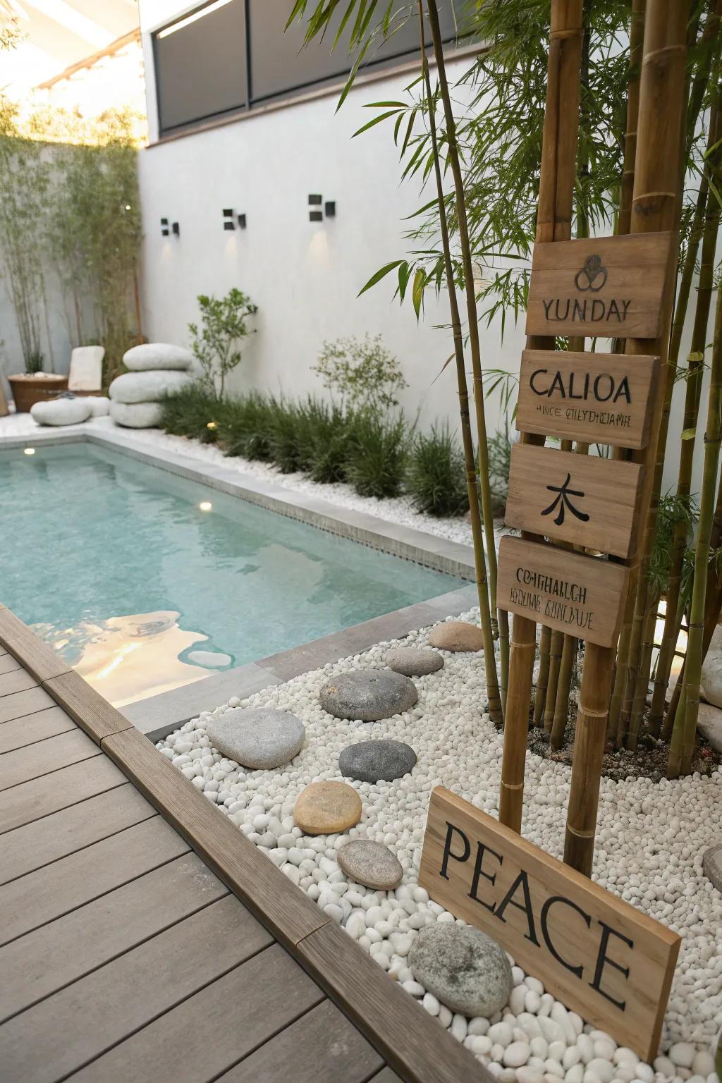 Enhance calm with Zen-inspired signage.