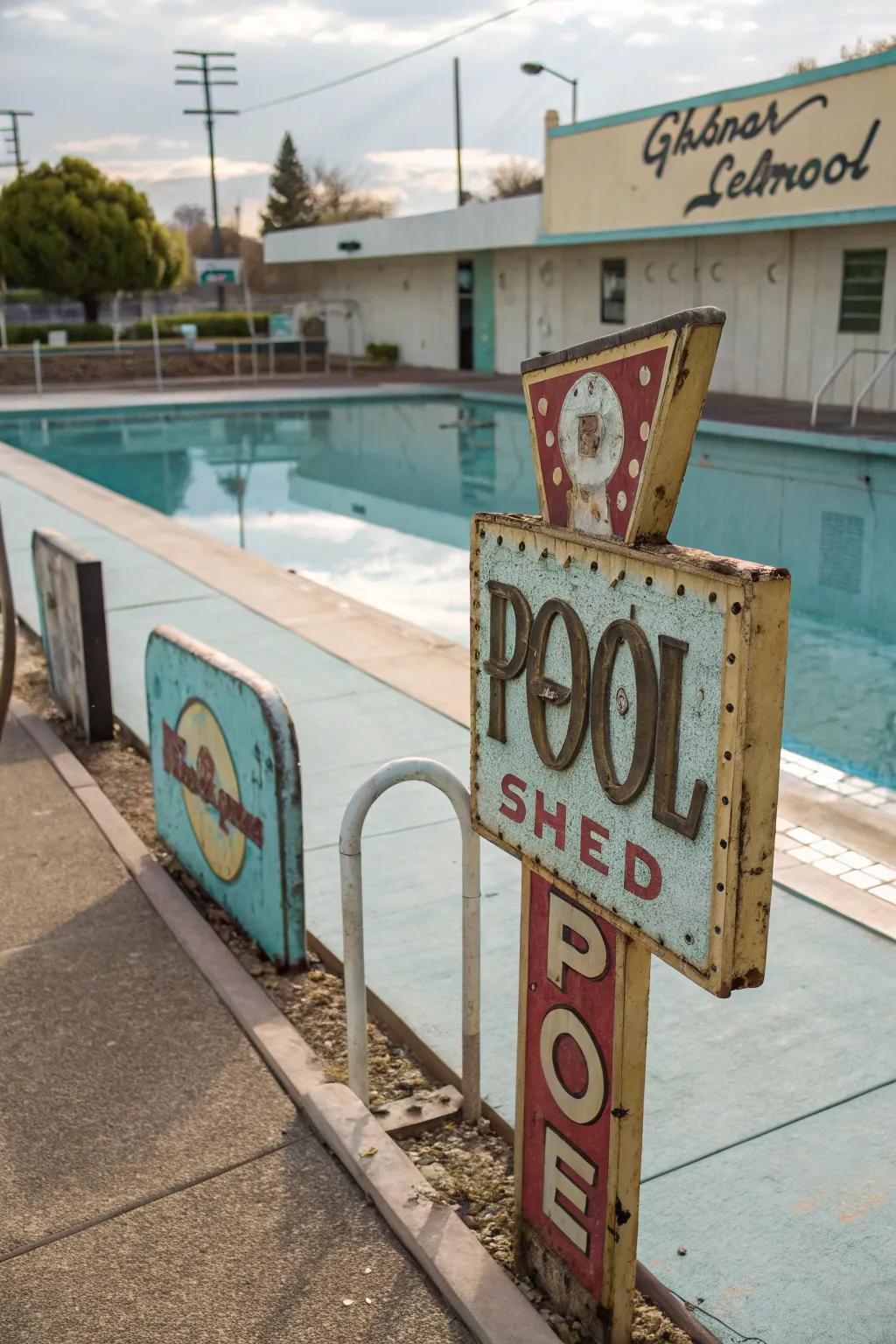 Infuse nostalgia with vintage-style signage.