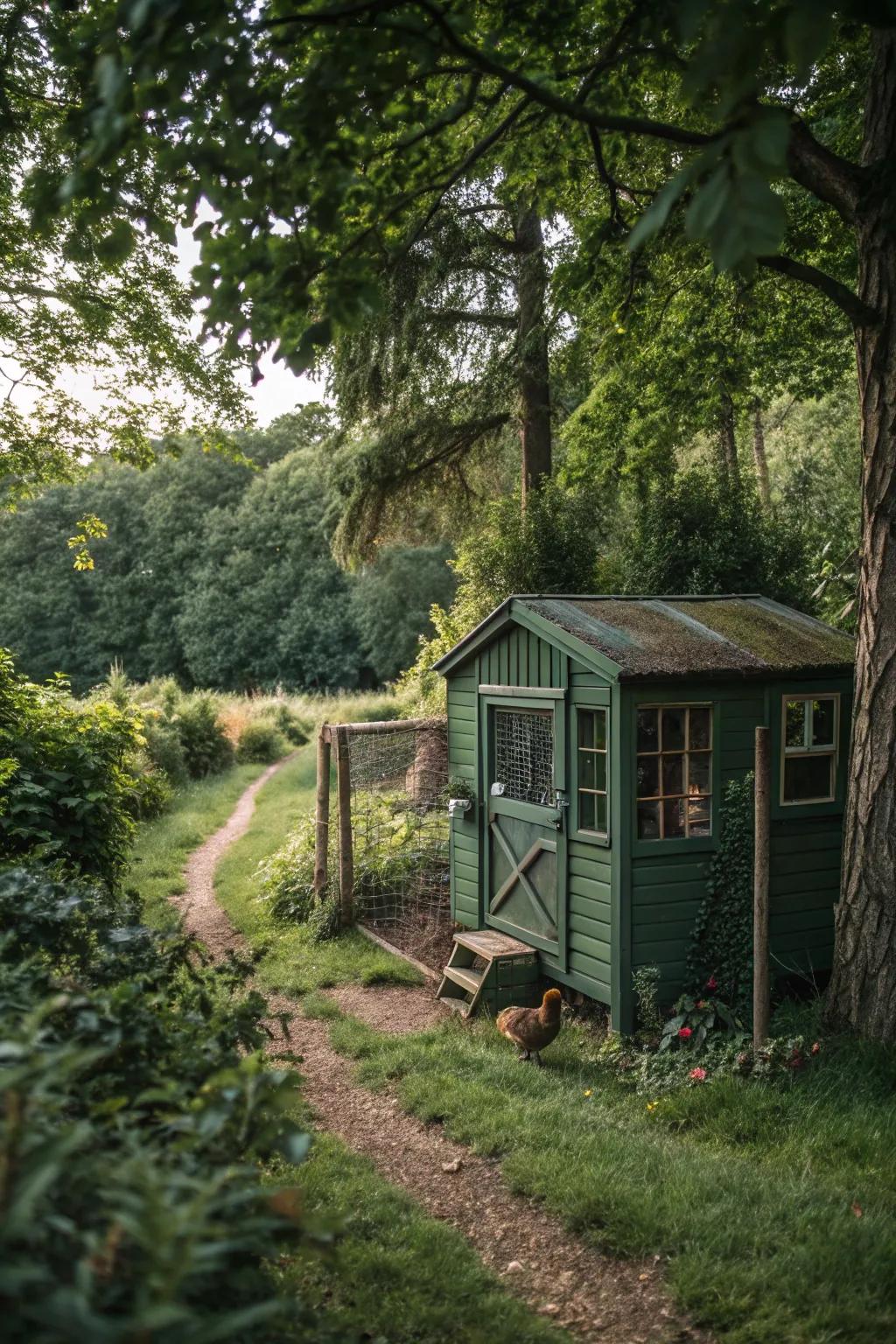 Forest green offers a deep, natural integration with your garden.