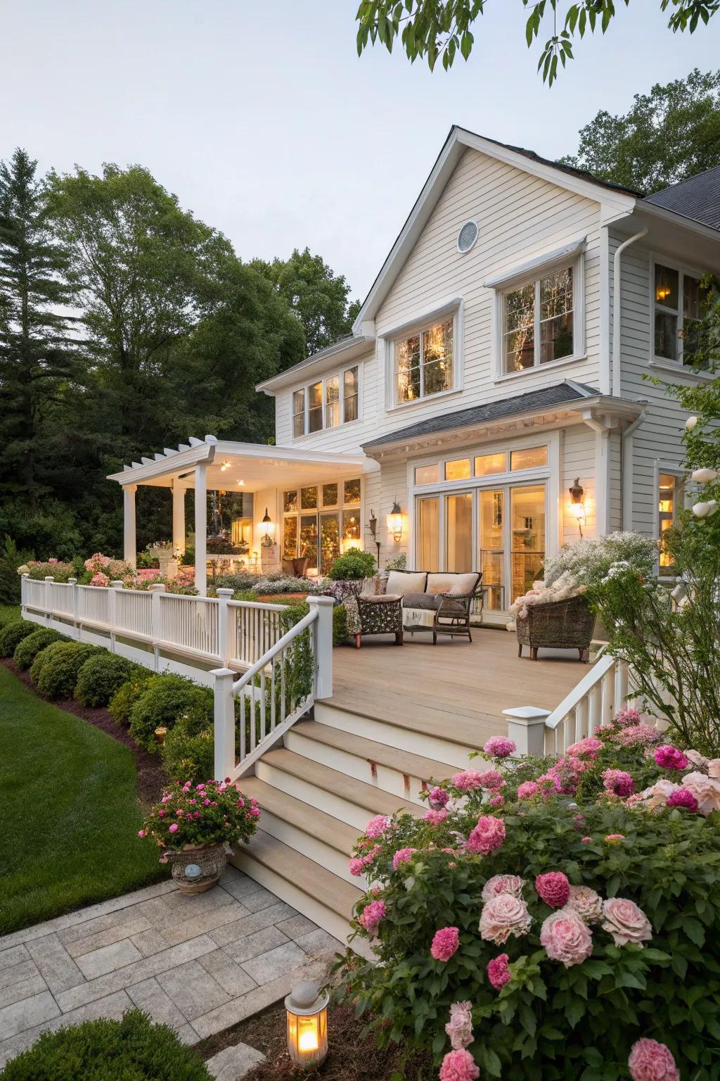 Beige decking offers subtle elegance and warmth.