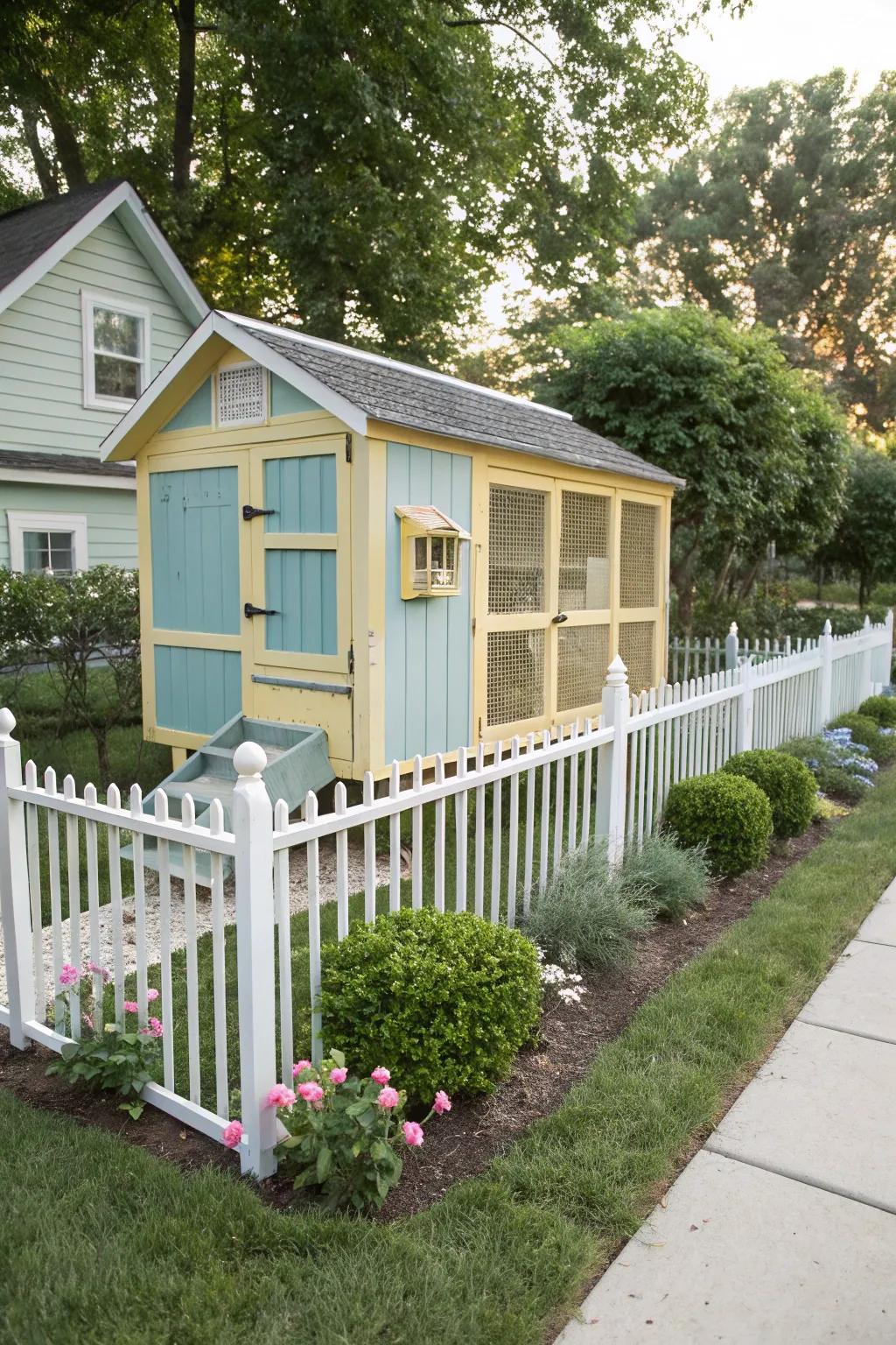 A suburban charm coop that adds a quaint touch to your backyard.