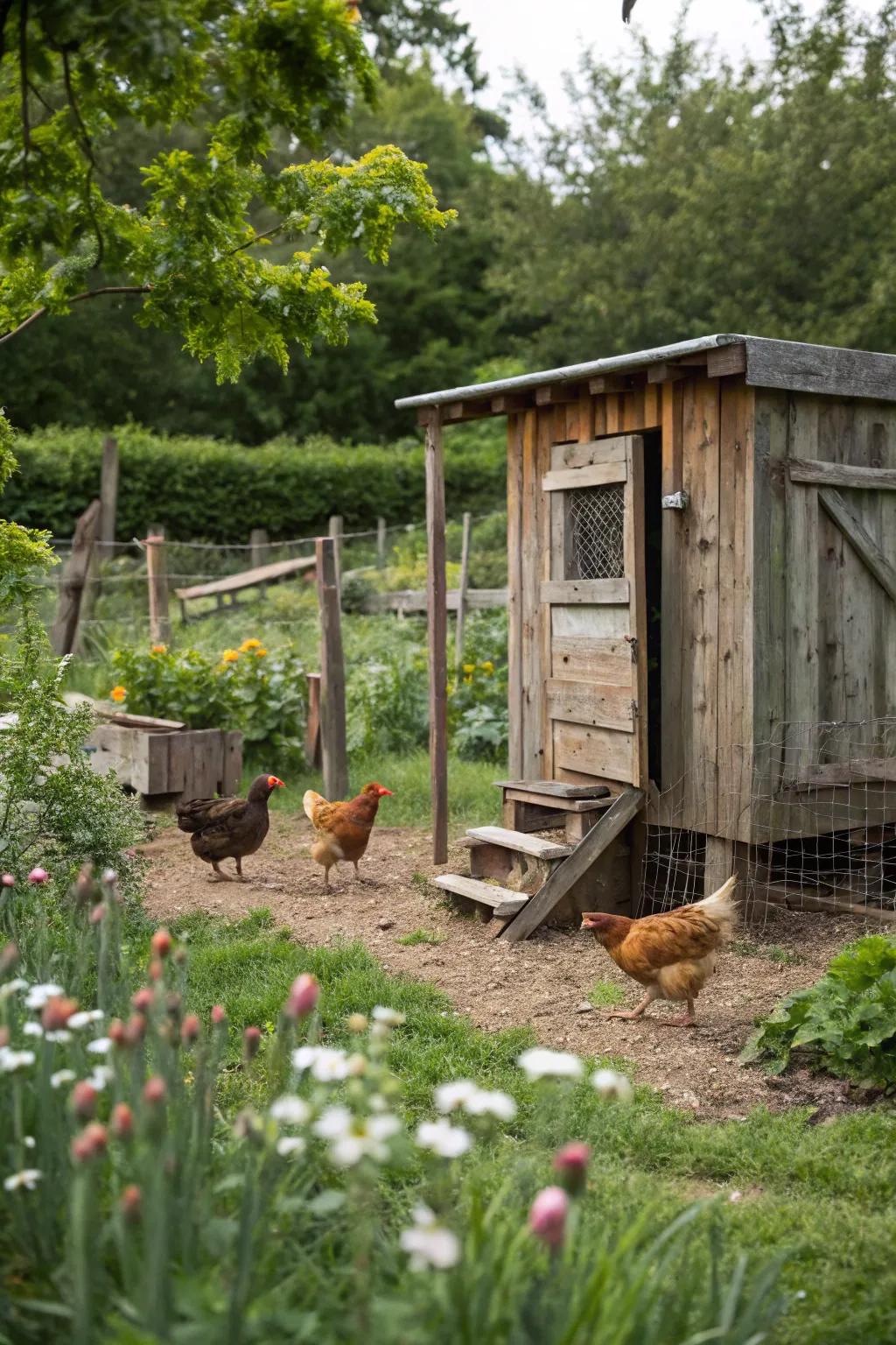 A reclaimed wood haven that offers sustainability with rustic charm.