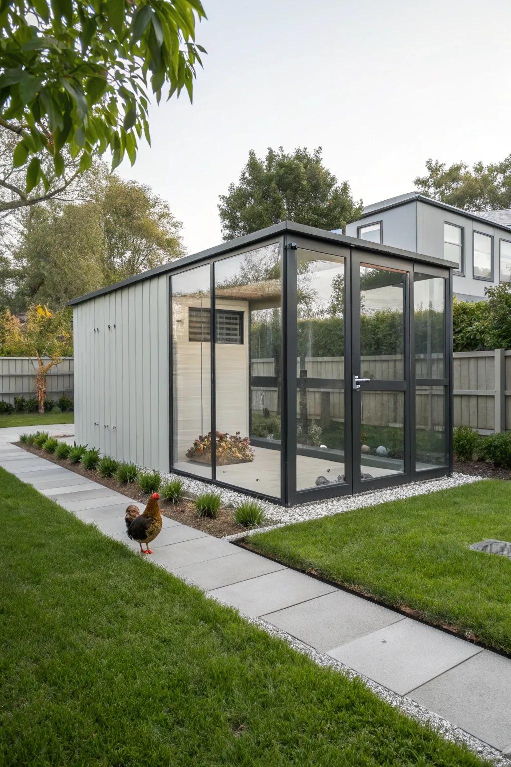 A modern minimalist coop that embodies simplicity and elegance.