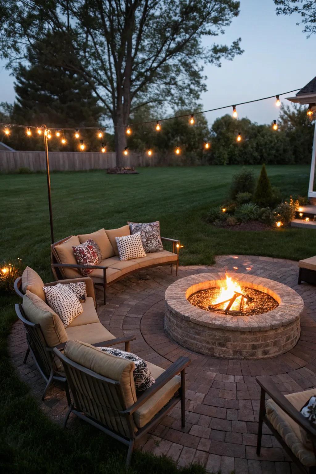 A fire pit creates a warm and inviting atmosphere for your backyard.