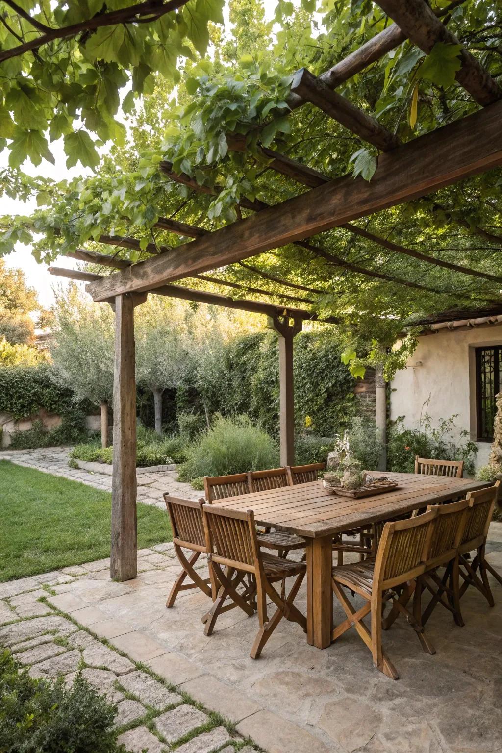 Dine under the stars in your own backyard dining area.