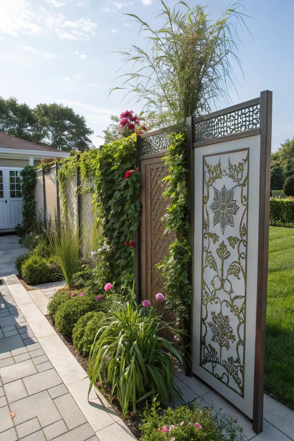 Privacy screens offer a sense of seclusion in your backyard oasis.