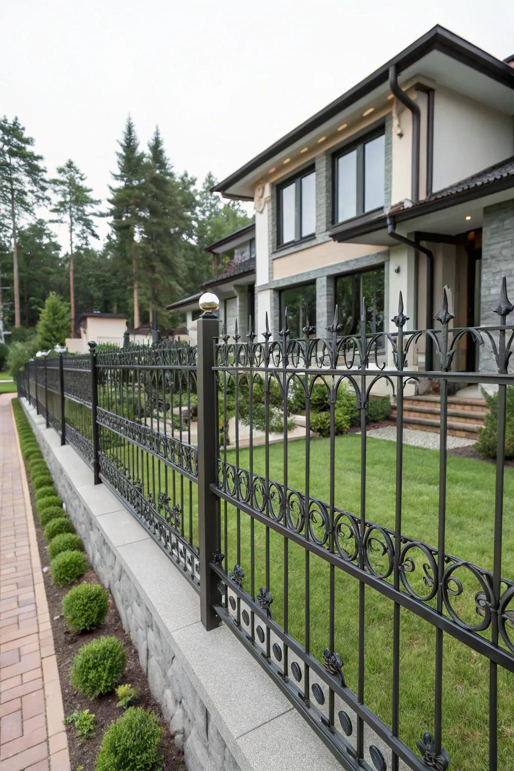 Security meets style with durable wrought iron fences.