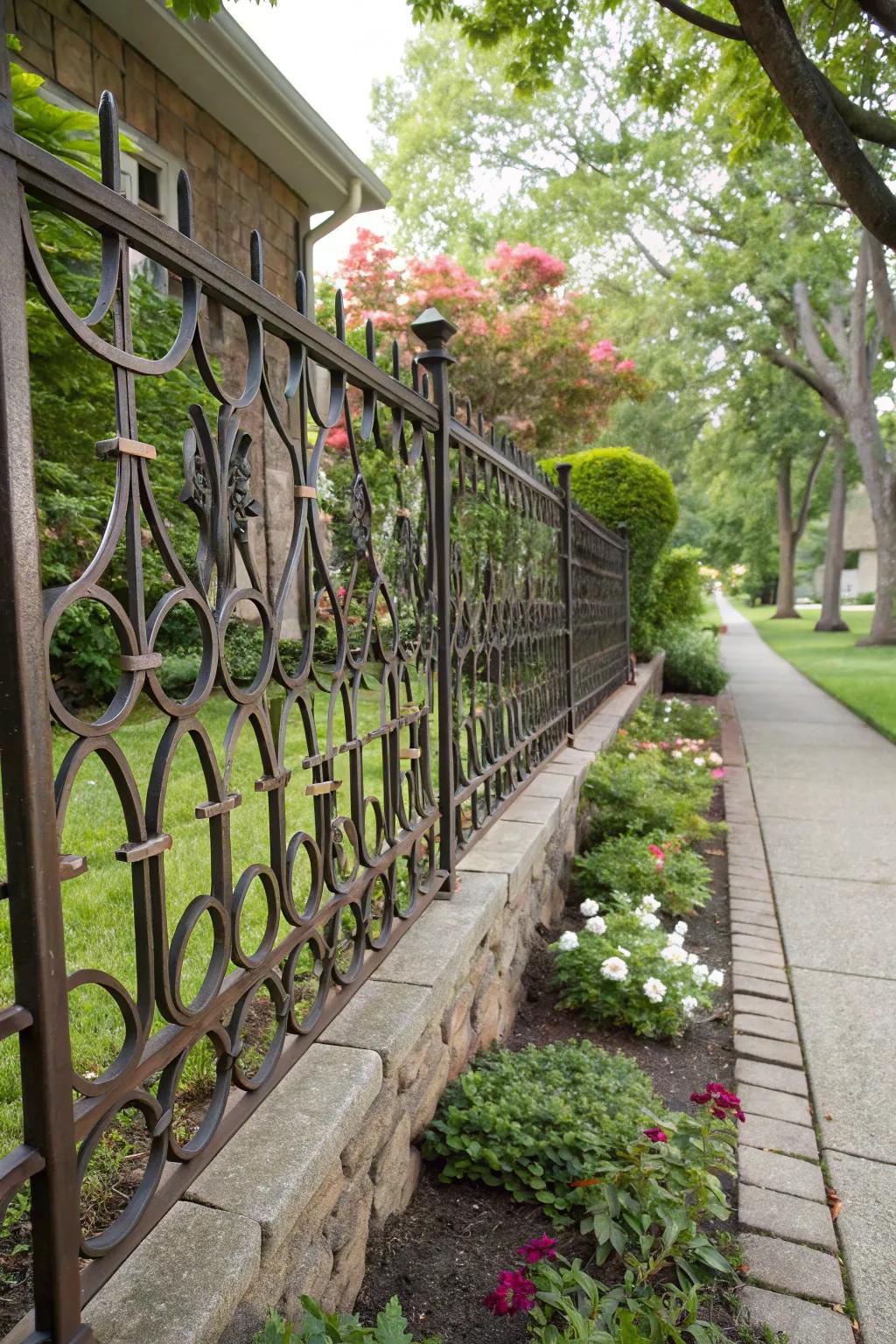 Abstract designs turn fences into creative masterpieces.