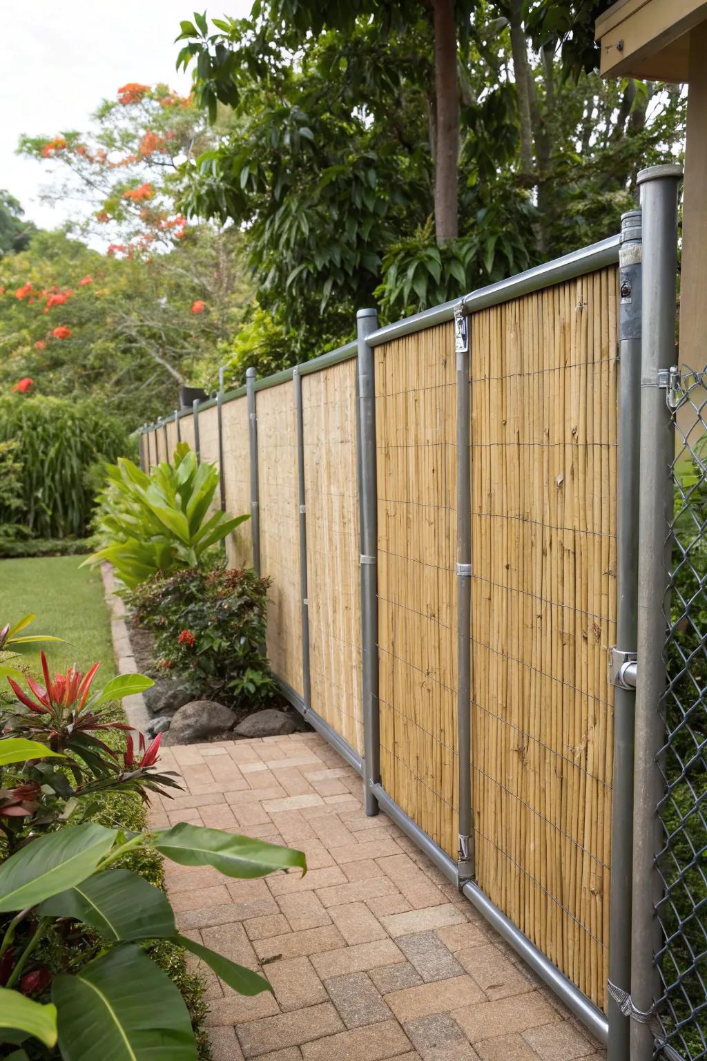 Bring a Zen-like feel with bamboo and metal fencing.