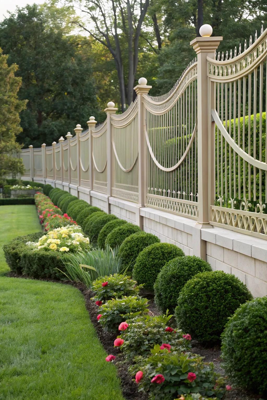 Introduce graceful curves for an elegant fence design.