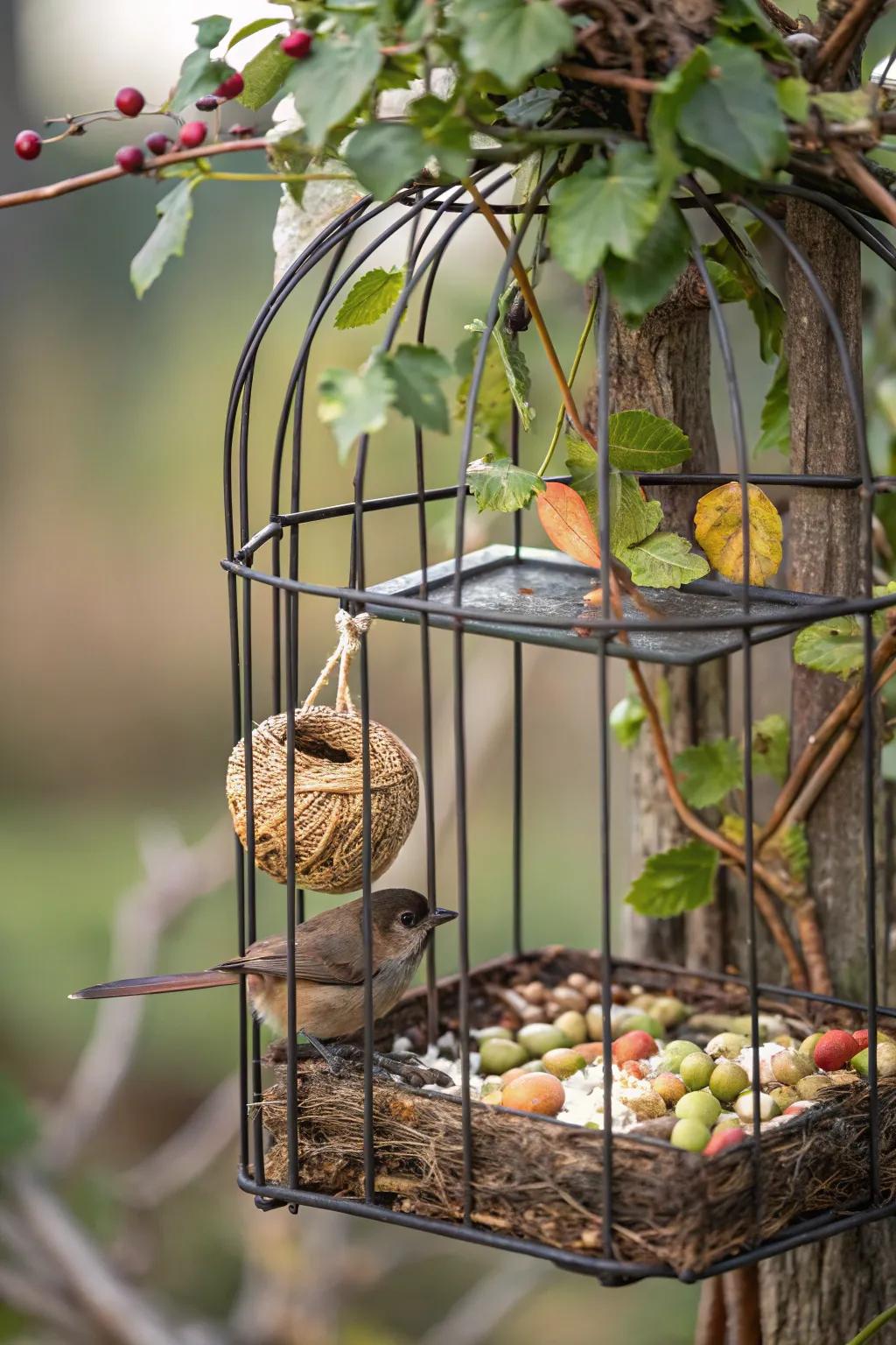 A foraging area stimulates natural instincts.