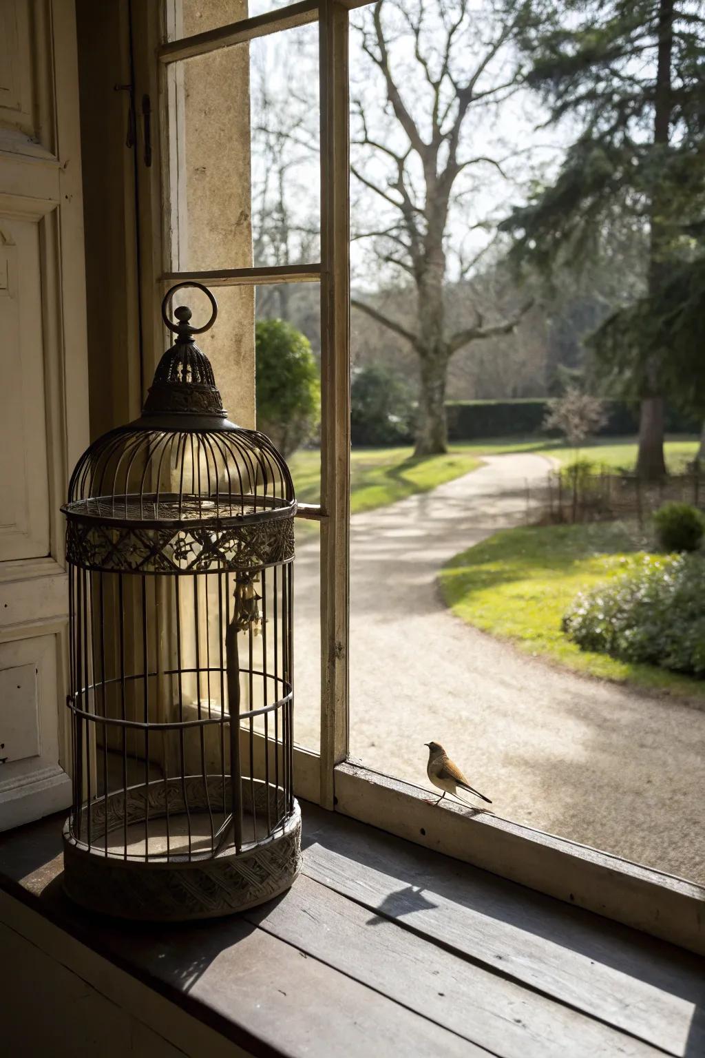 A view of the outside world enriches your bird's day.