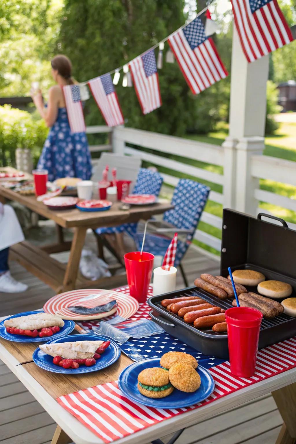 Celebrate with a patriotic theme featuring classic American favorites.