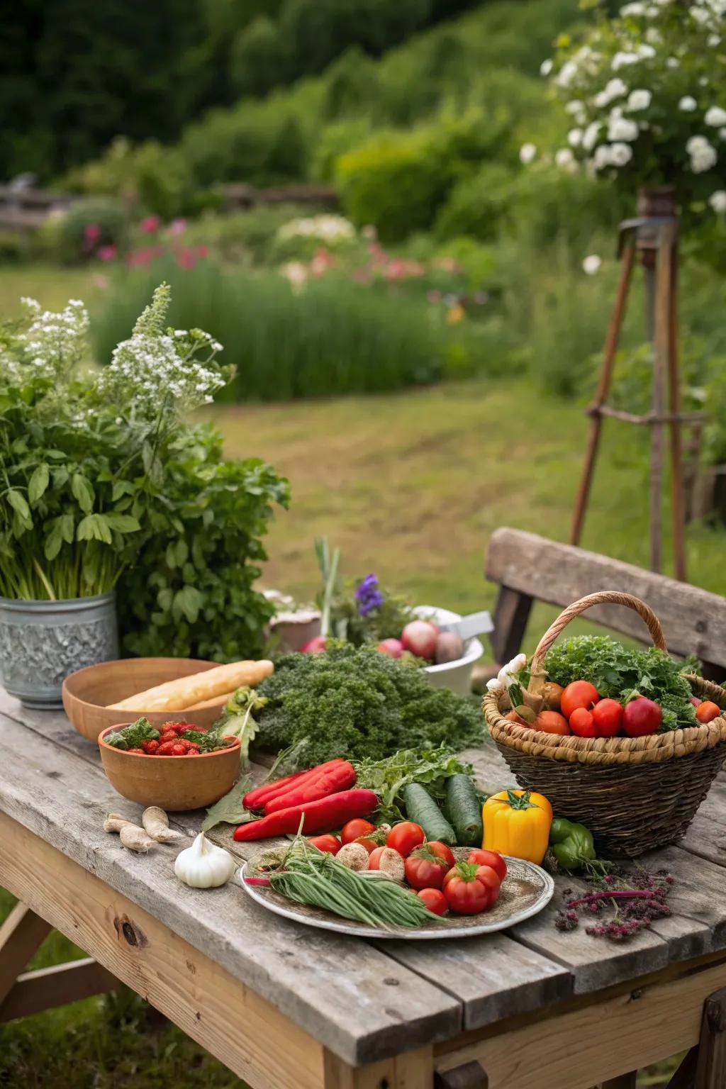 Fresh and local, a farm-to-table theme for your cookout.