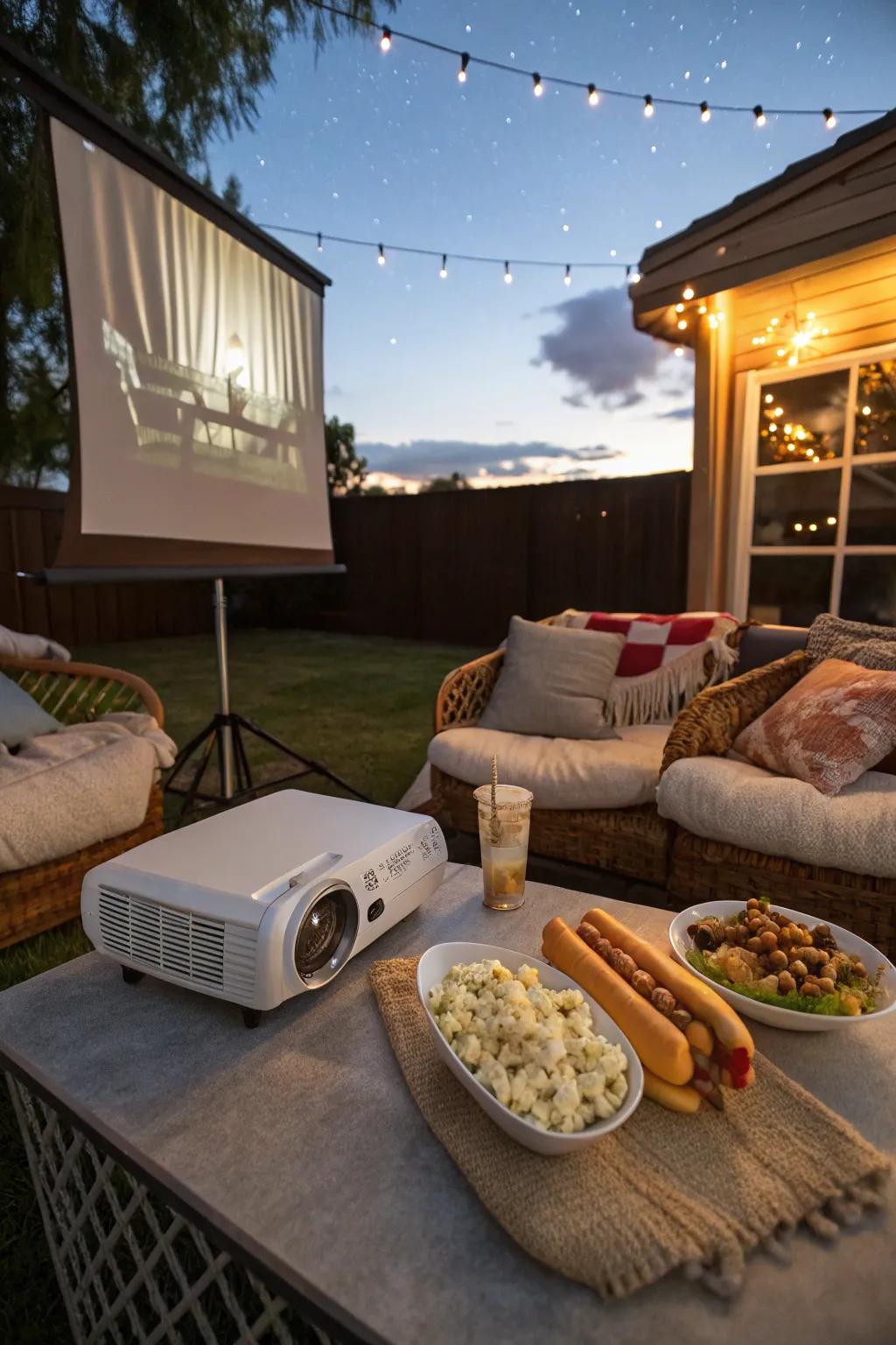 Enjoy a movie under the stars with classic snacks.