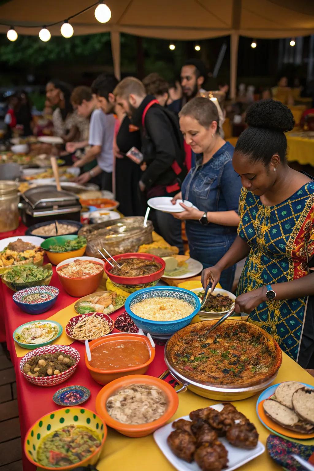 A culinary journey around the world with an international potluck.