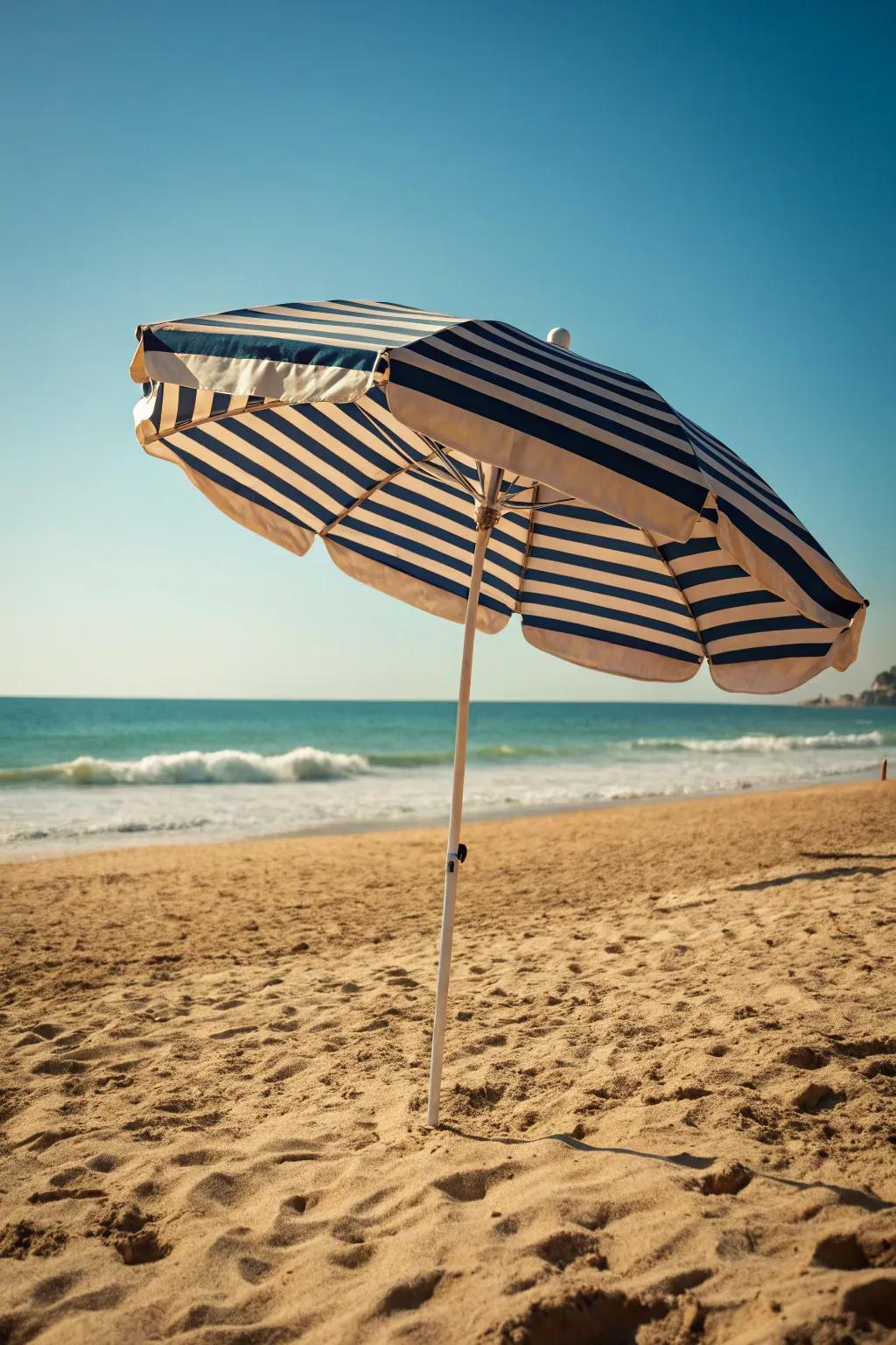 Classic stripes add a timeless charm to your beach setup.