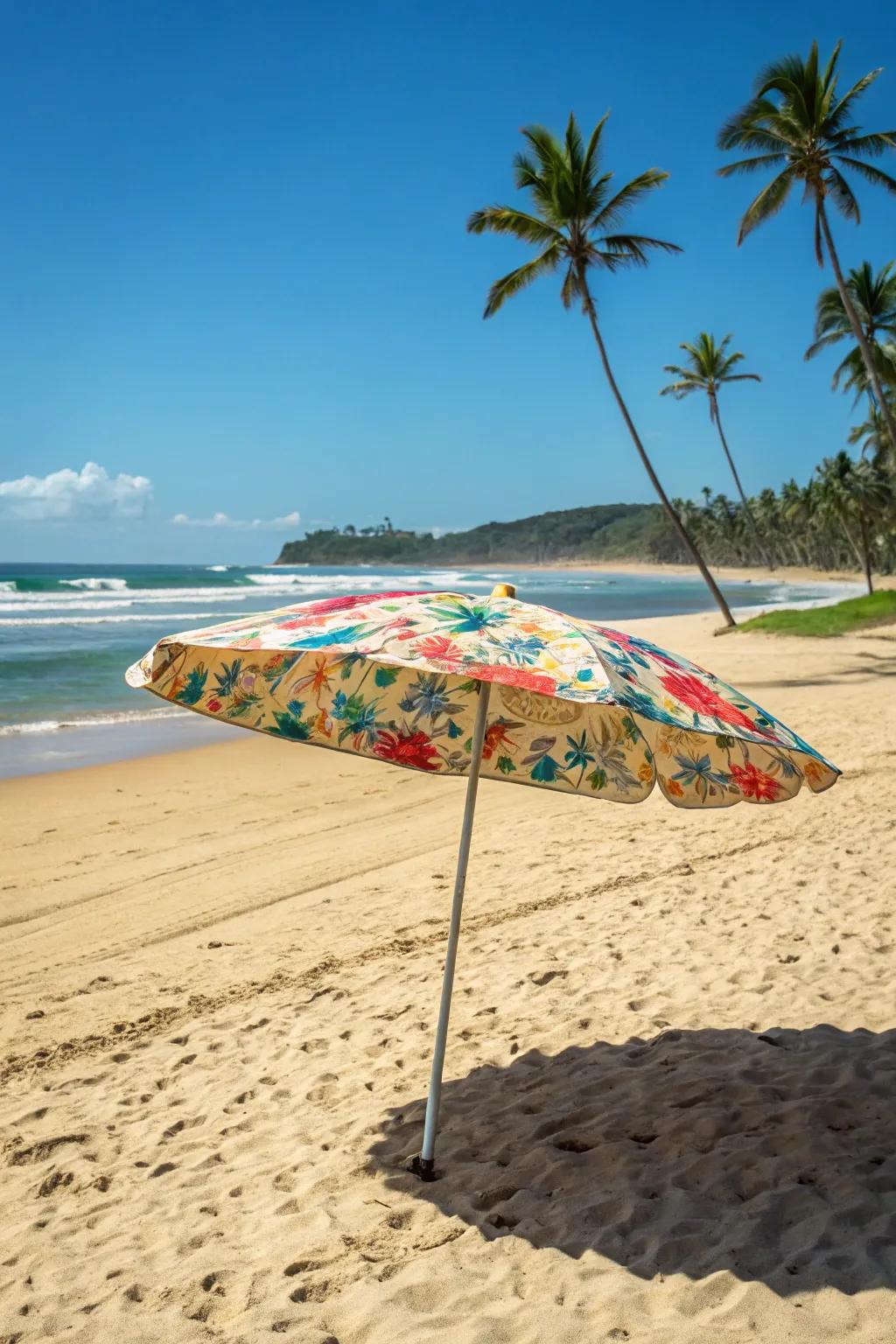 Colorful patterns add personality to your beach day.