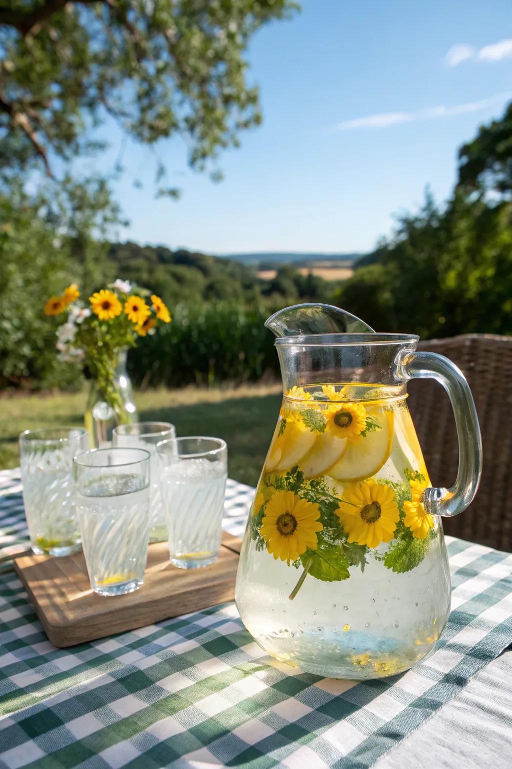 Sunflower-infused water offering a refreshing twist