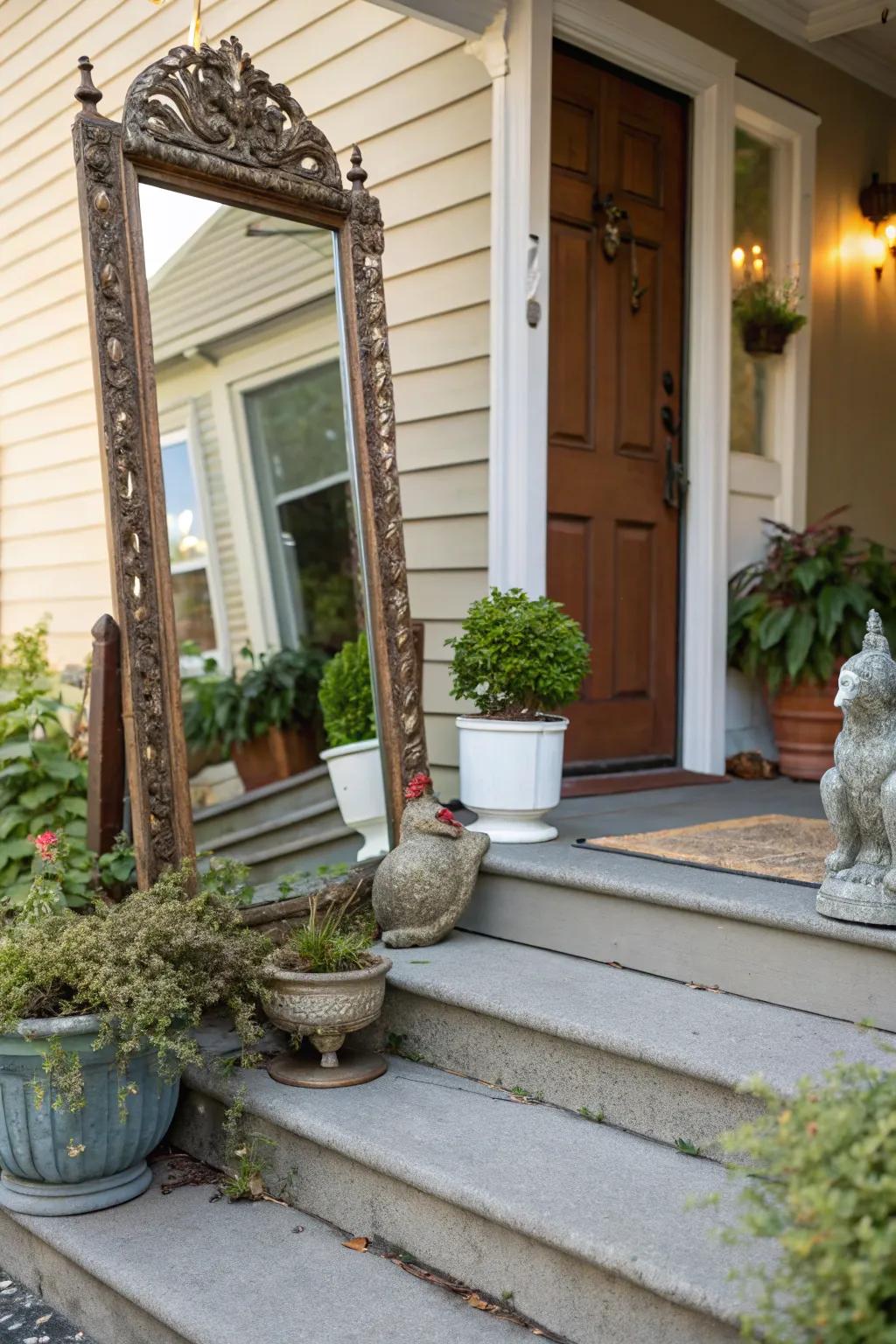 Unexpected elements add a unique touch to your stoop.